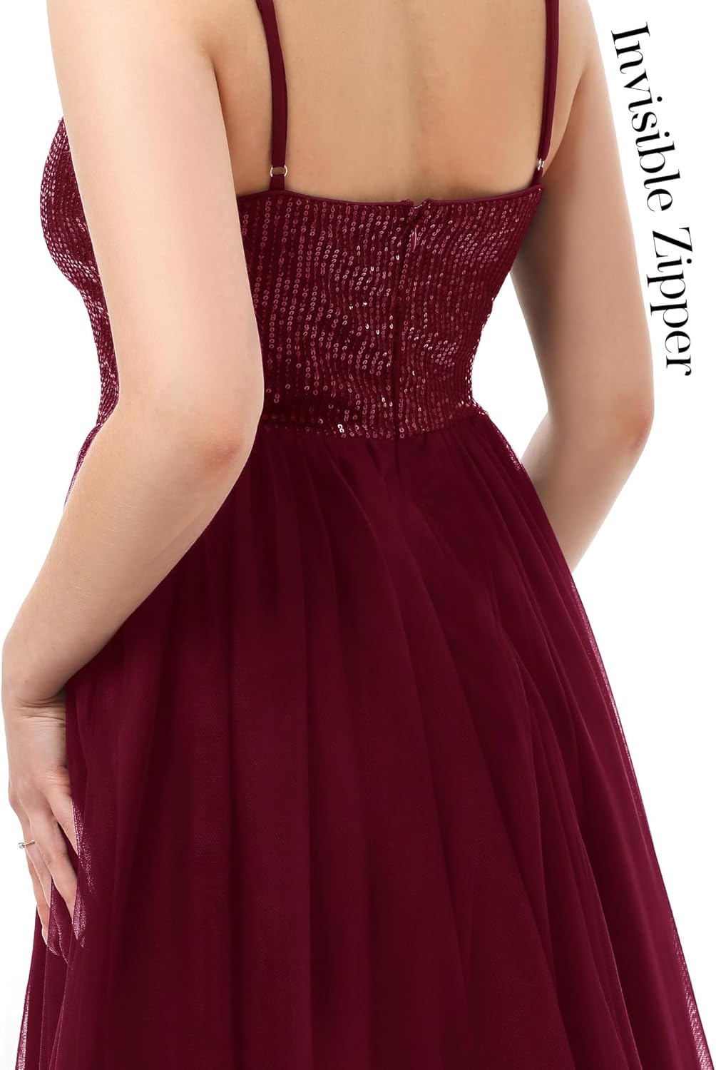 Dressystar 2026 Women's Tiered Sparkly Sequin Glitter Formal Prom Dress Mini Spaghetti Strap Tulle Cocktail Party Dresses - Image 5