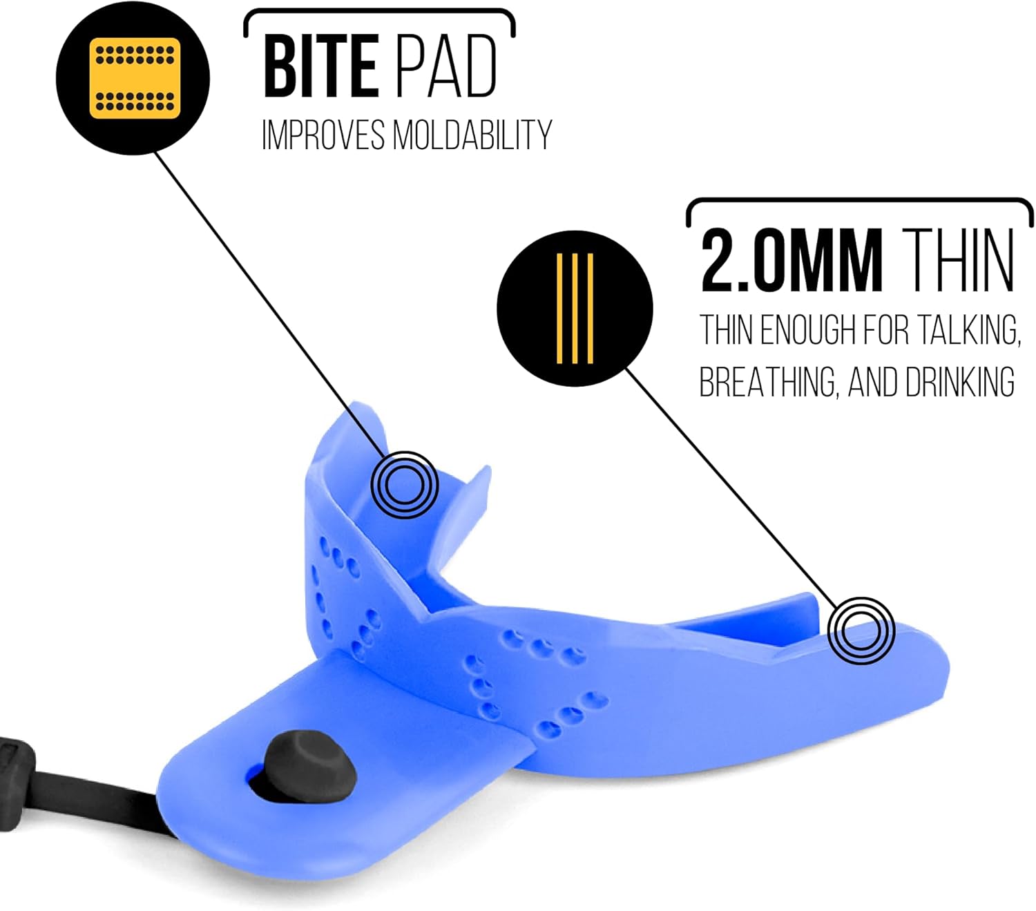 SISU Tether Adult Mouthguard - Pre-Formed Protection with Strap for Football, Hockey, Lacrosse, Caged-Helmet Sports - Remoldable Up to 20 Times - Works for Braces - Non Toxic - Image 5