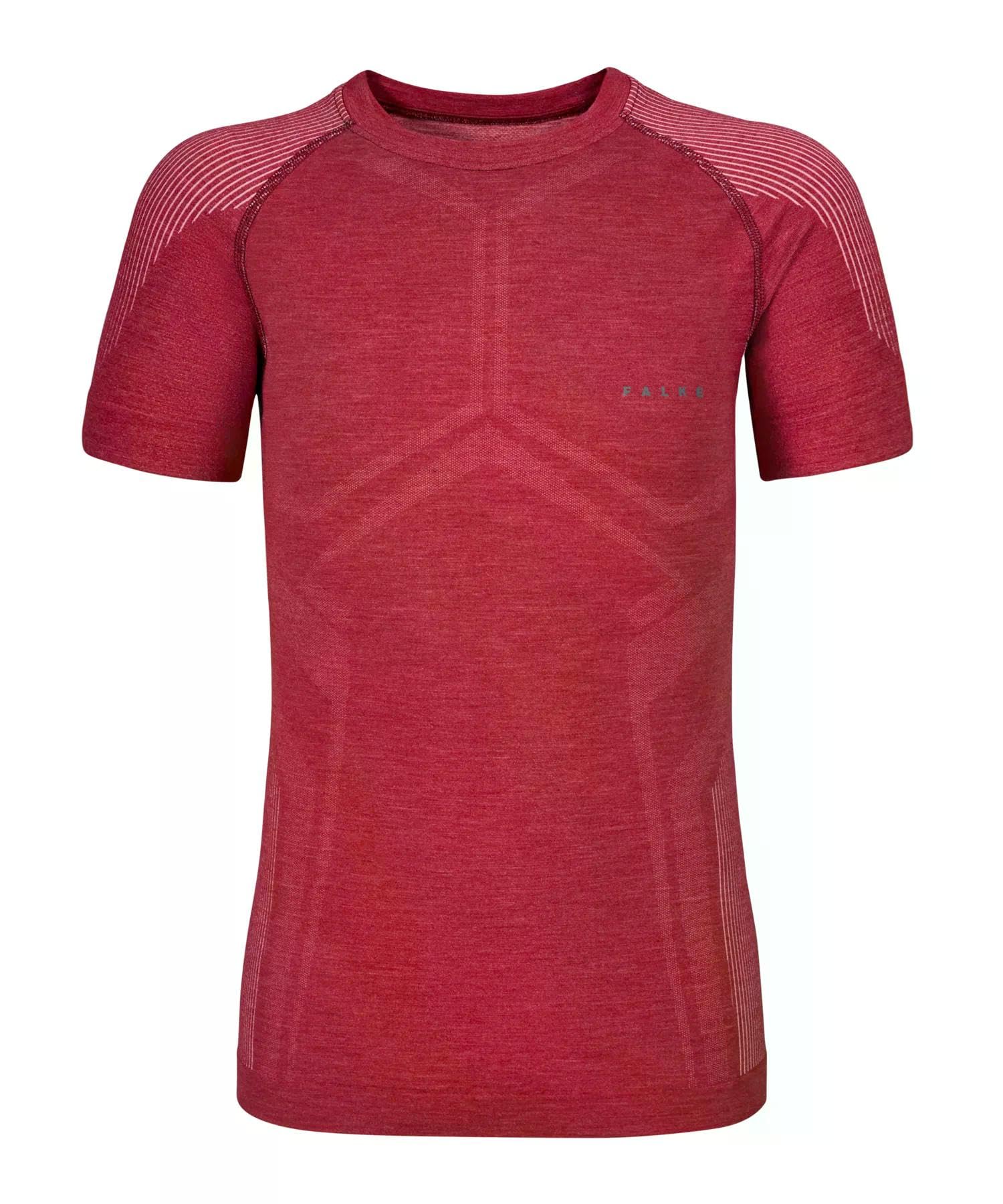 FALKE Mężczyźni Warstwa podstawowa (góra) Wool-Tech Light M S/s Ts wełna materiał funkcjonalny regulujące klimat 1 Sztuka, Czerwony Ruby 8830, M