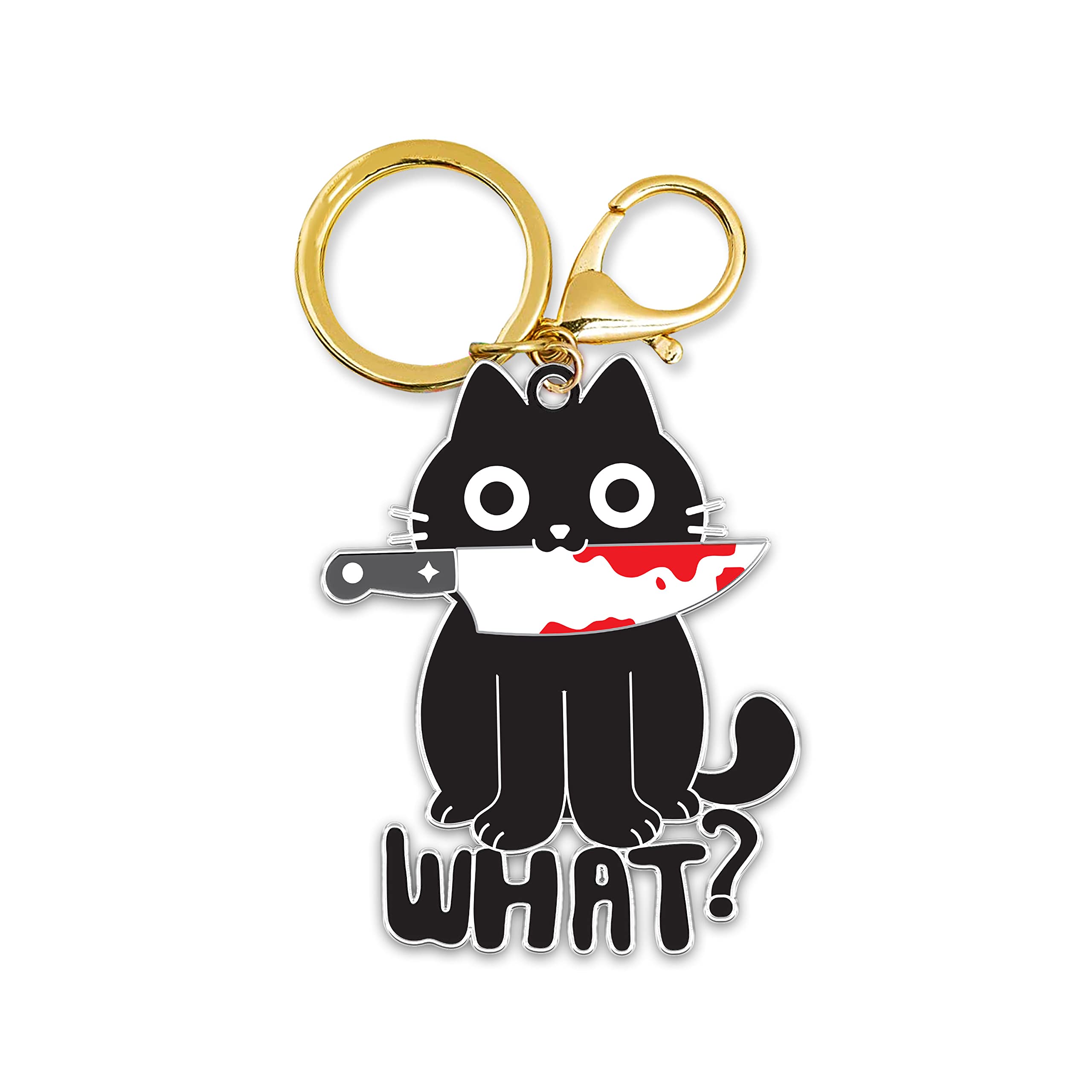 DongNaiWin Funny and Cute Black Cat Metal Keychains for Men and Women, Funny Bag Charm for Women