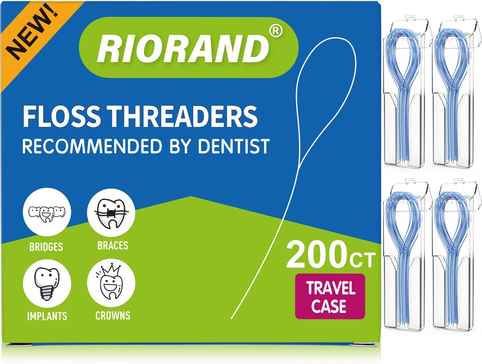 GUM EezThru Floss Threaders with Storage Case Great for