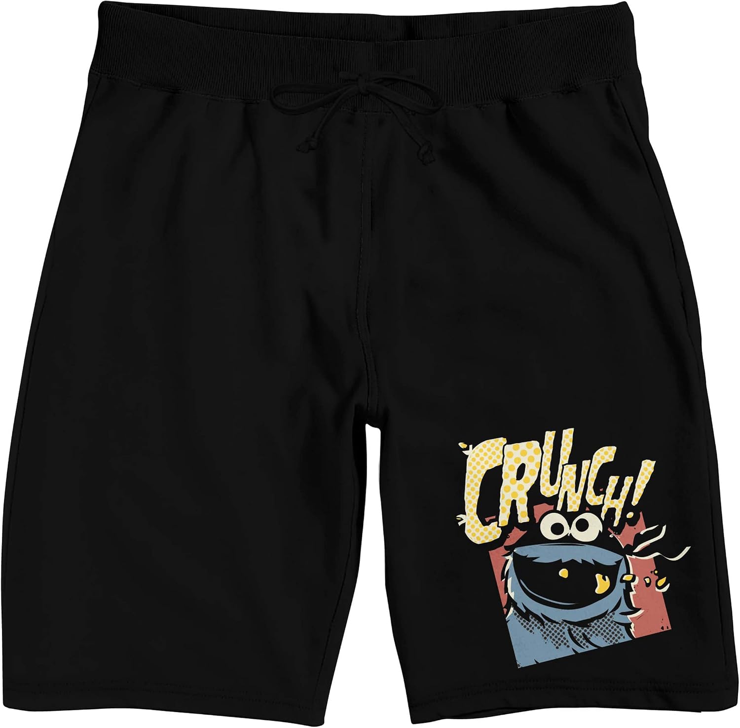 Sesame Street Cookie Monster Crunch Men's Black Sleep Pajama Shorts
