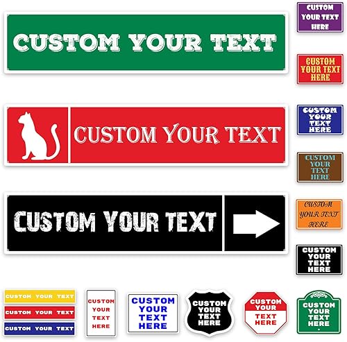 Miniatura 10 de Letrero personalizado de metal para exteriores, texto personalizado, aluminio, letrero decorativo resistente a la intemperie para oficina, negocios,