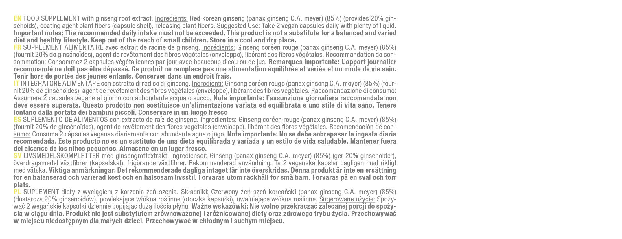 Vitabay Ginseng Rojo Panax 600 mg Extracto – 120 Cápsulas Veganas – Estandarizado al 20% Ginsenósidos – Verdadero Ginseng Coreano C.A. Meyer – Analizado en Laboratorio en Alemania – 2 Meses