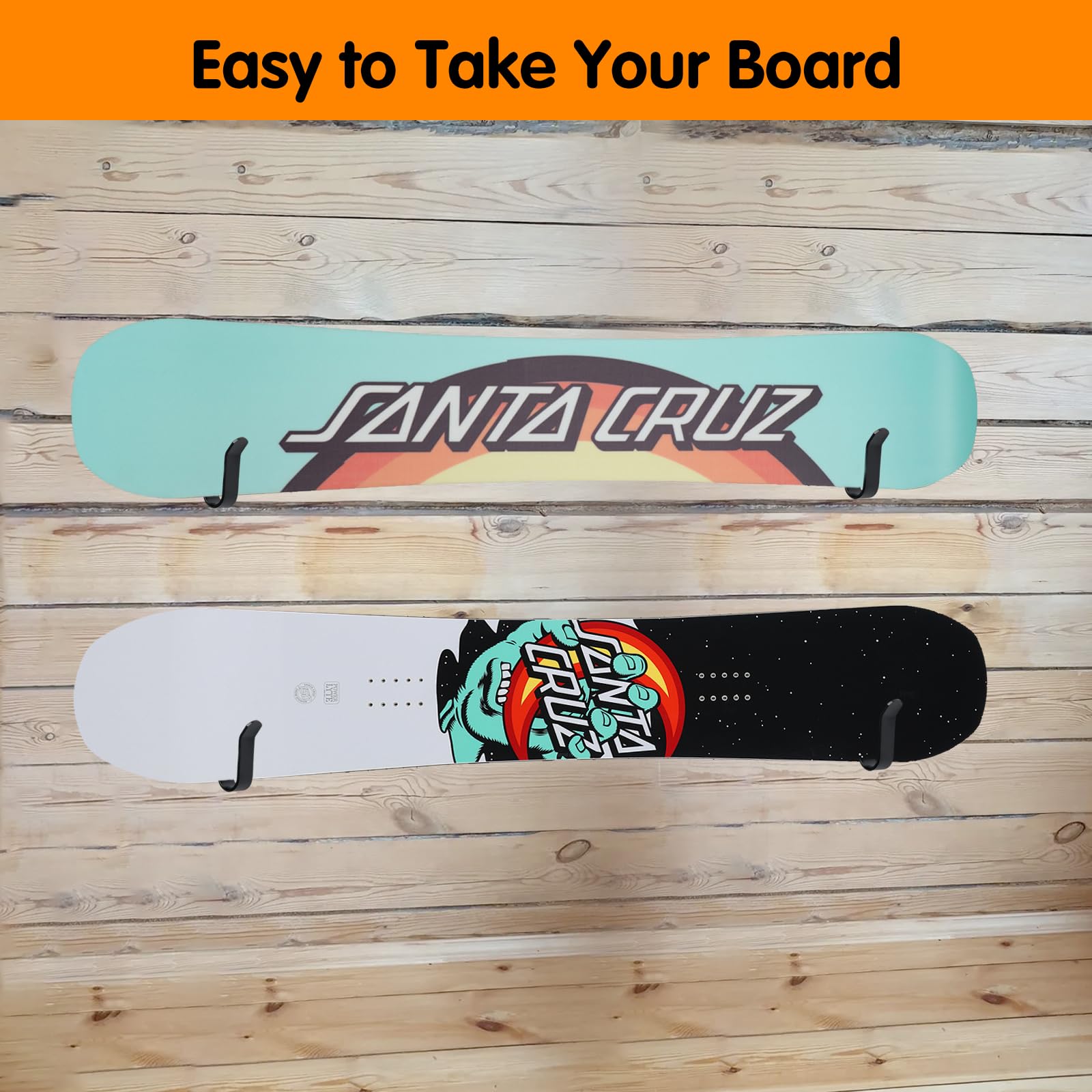 4 Piezas Soporte de Pared para Snowboard, Horizontal Soporte para Snowboard Soporte, Estante de Exhibición para Snowboard, Acero Fuerte Snowboard Wall Mount para Habitación Garaje