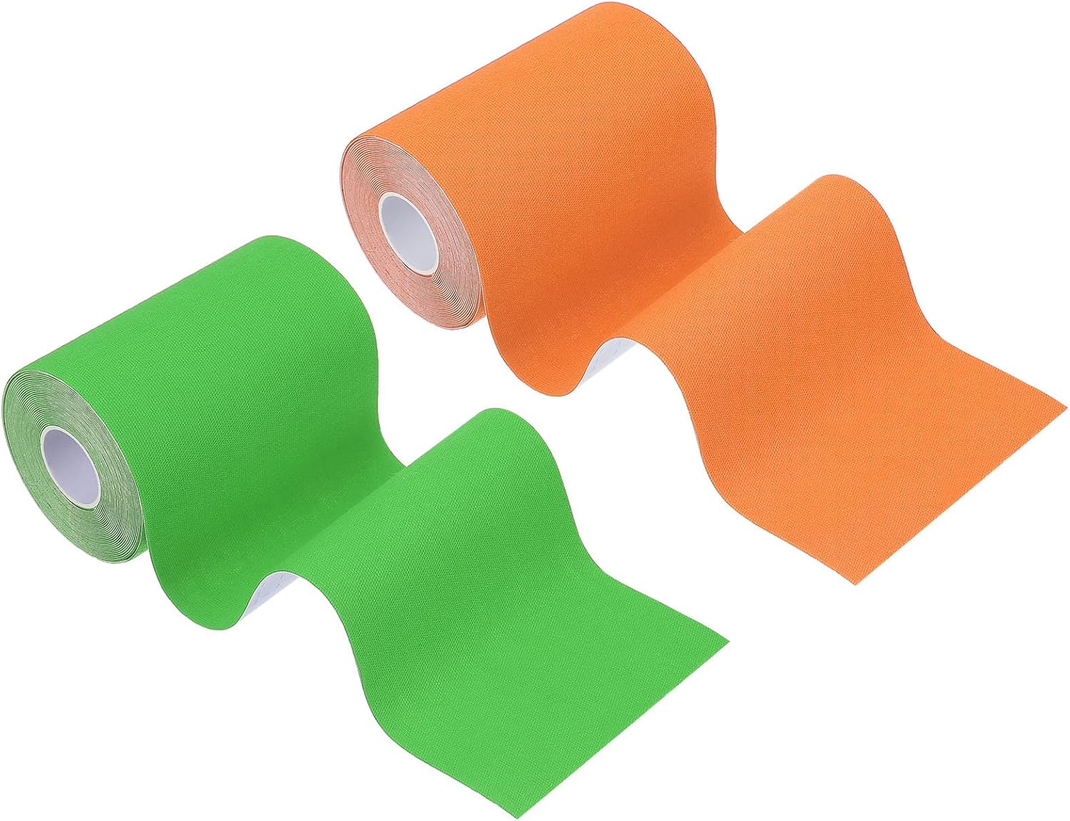 PATIKIL 16.4Ft x 4 Inch Kinesiology Tape, 2 Rolls Adhesive Cotton Sports Muscle Support Tapes Waterproof Elastic Tape for Knee Ankle Wrist Shoulder, Orange/Green