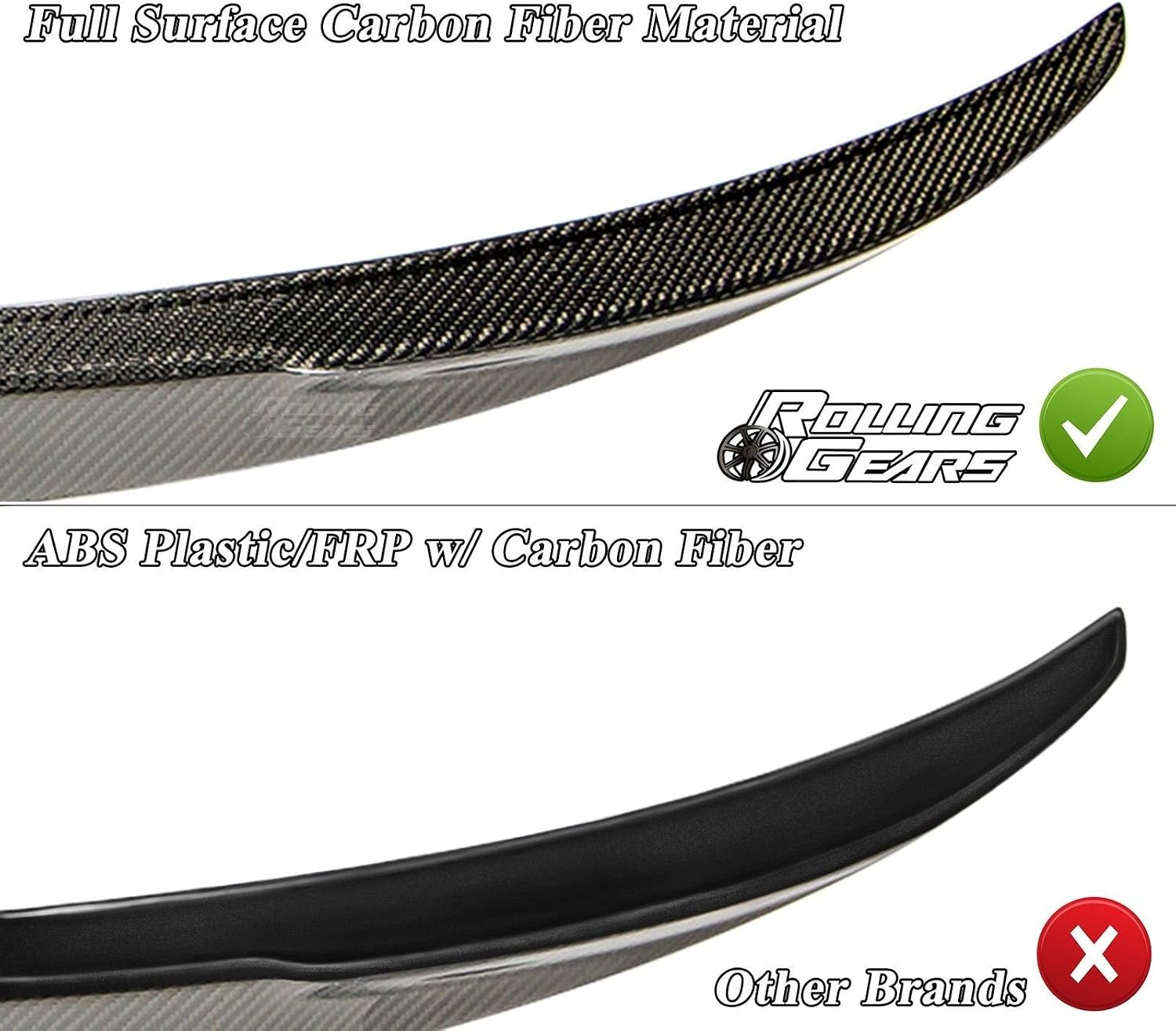 E93 Real Carbon Fiber Trunk Spoiler Wing Compatible with 2007-13 BMW 3er E93 Convertible & E93 Convertible (MF-Type)