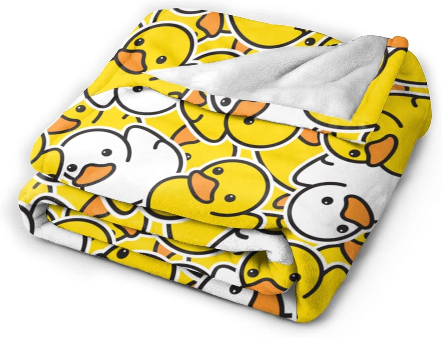 Perinsto Cute Rubber Ducks Throw Blanket Ultra Soft Warm All Season Cartoon Duckies Decorative Fleece Blankets for Bed Chair Car Sofa Couch Bedroom 80"X60" - Image 2