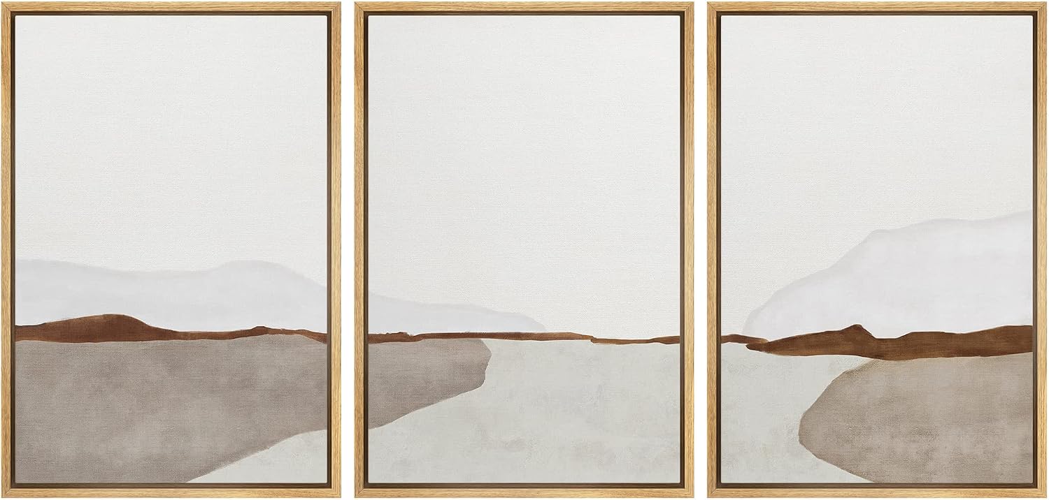 Amazon.com: SIGNFORD Framed Canvas Print Wall Art Set Pastel Mountain ...