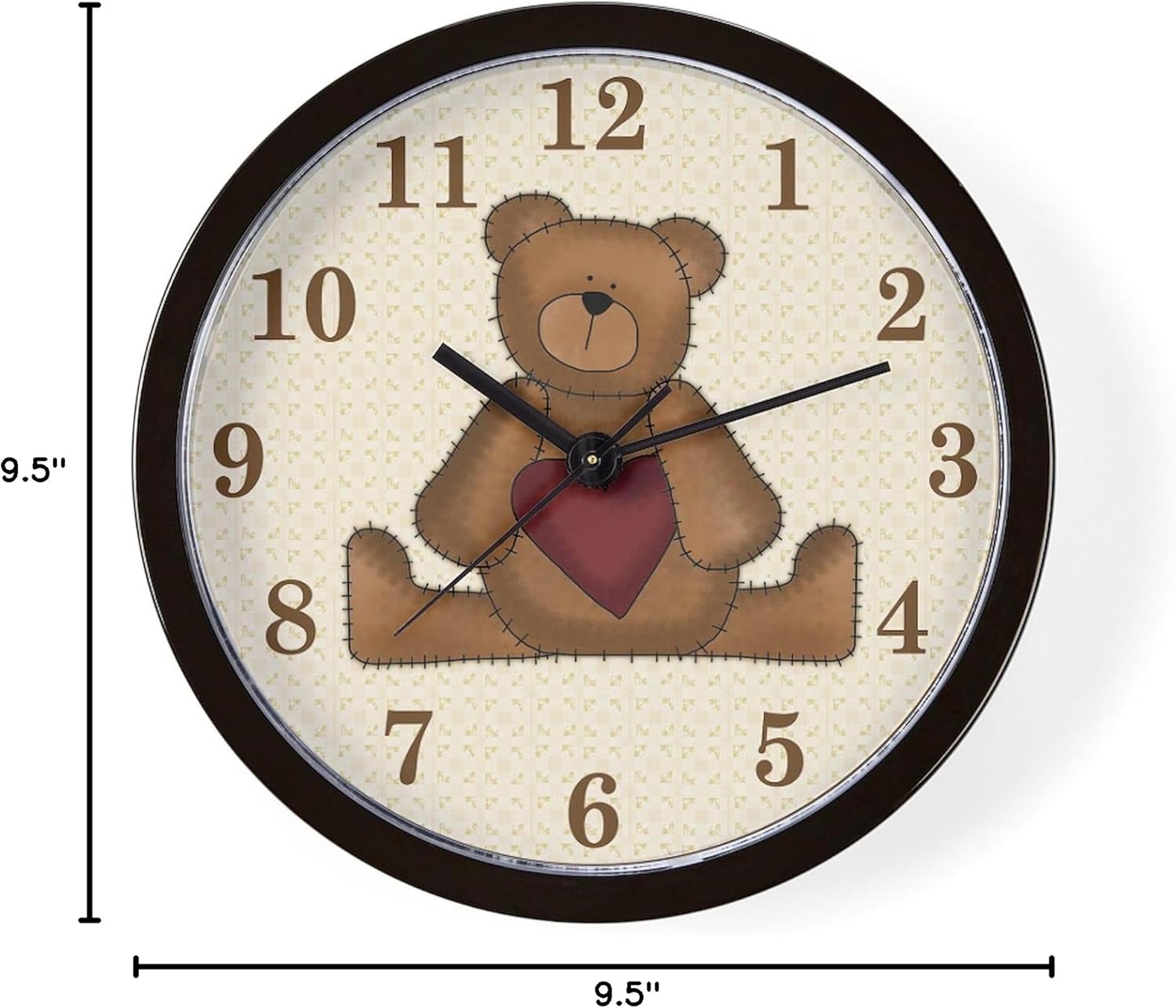 CafePress Cute I Love You Teddy Bear 10" Wall Clock for Livingroom, Kitchen, or Office