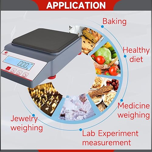 Vista 11 de Balanza analítica de precisión digital de 13.2 lbs, balanza electrónica de alta precisión, balanza de joyería báscula científica báscula
