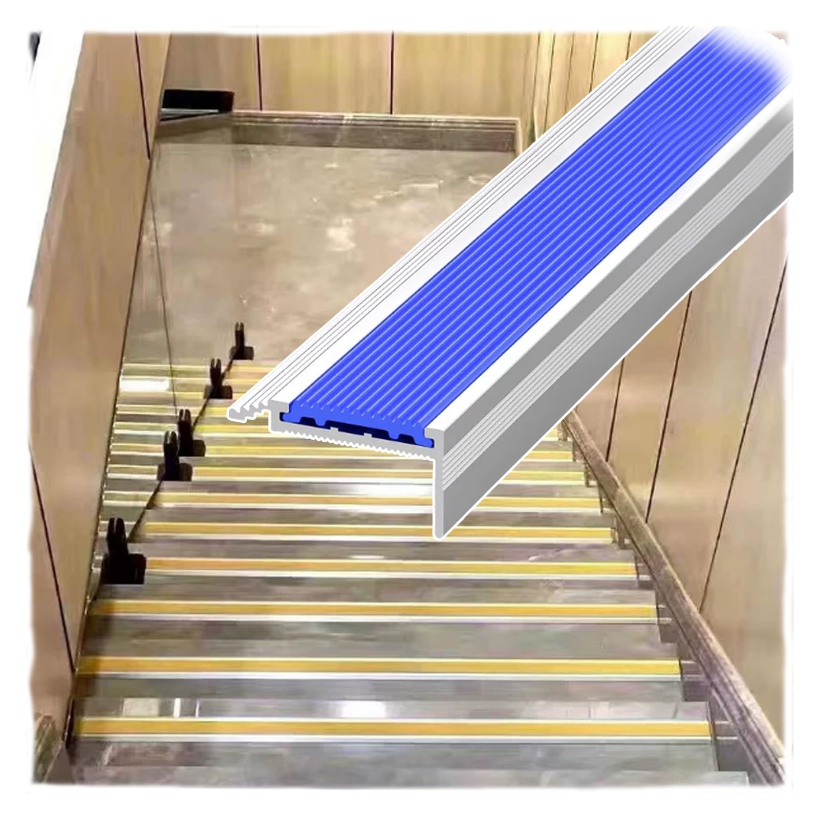 Bande de nez d'escalier antidérapante 111,8 cm | Profilé de protection marche marbre