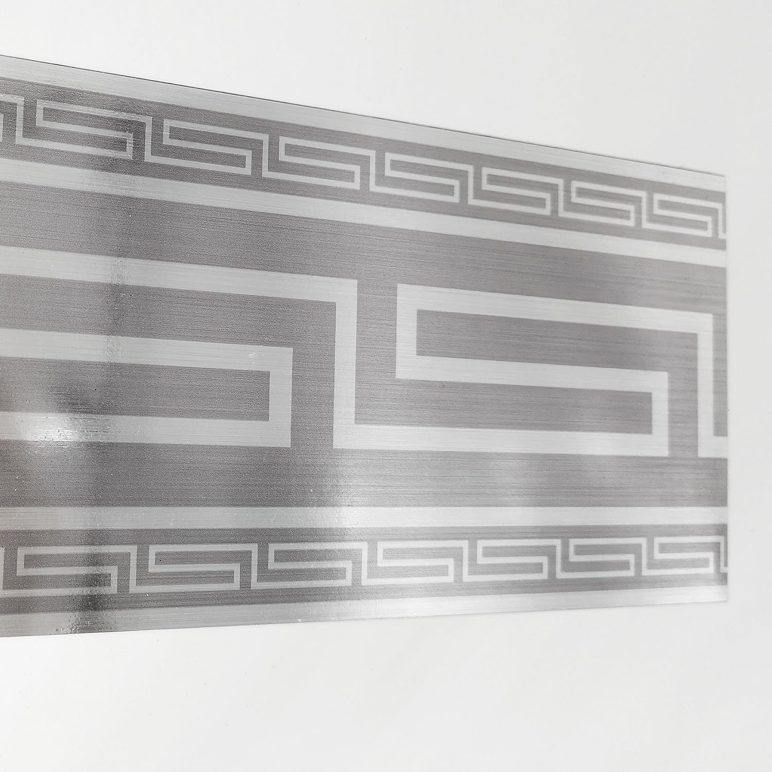 Funlife Cenefa autoadhesiva de PVC para papel pintado, cenefa de papel pintado en estilo griego, cenefa adhesiva para baño, cocina, azulejos, impermeable, decoración de habitaciones, 10 x 200 cm, gris