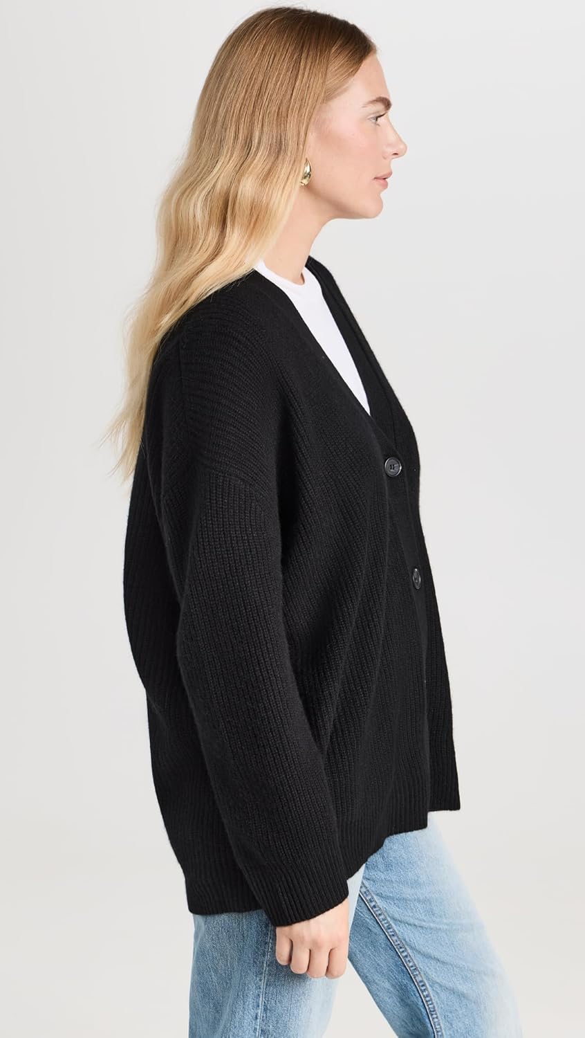 Jenni Kayne Women's Cashmere Cocoon Cardigan, Black, XL - Image 4