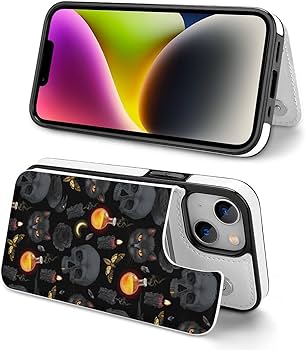 Amazon.co.jp: iPhone 16 Plusケース 手帳型 ドクロ柄 髑髏柄 黒猫