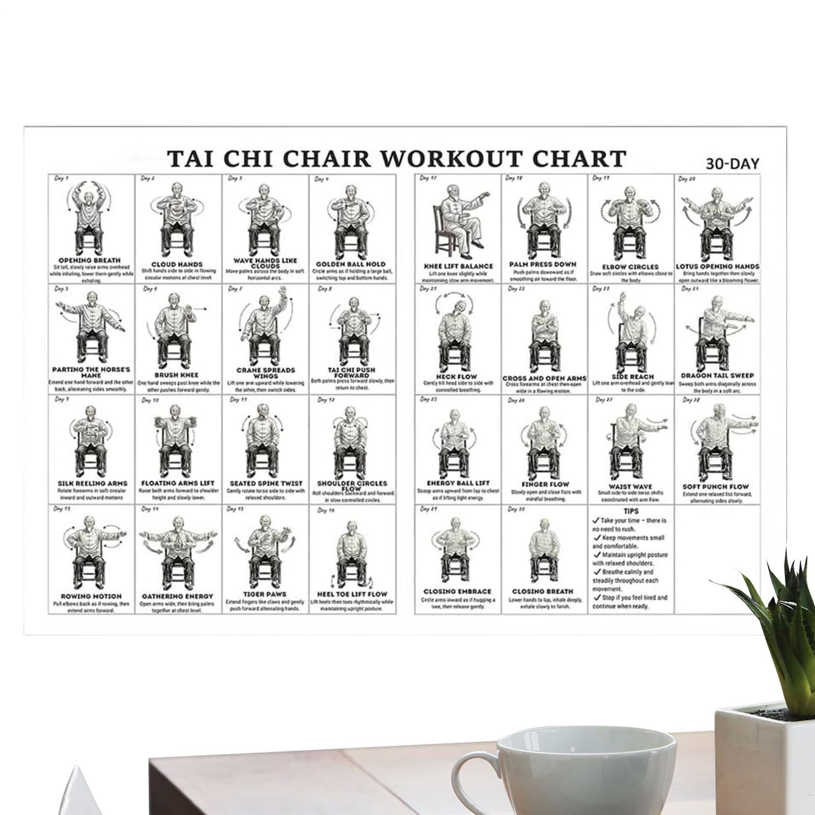 Póster de postura de yoga cuadro fitness principiantes decoración 8