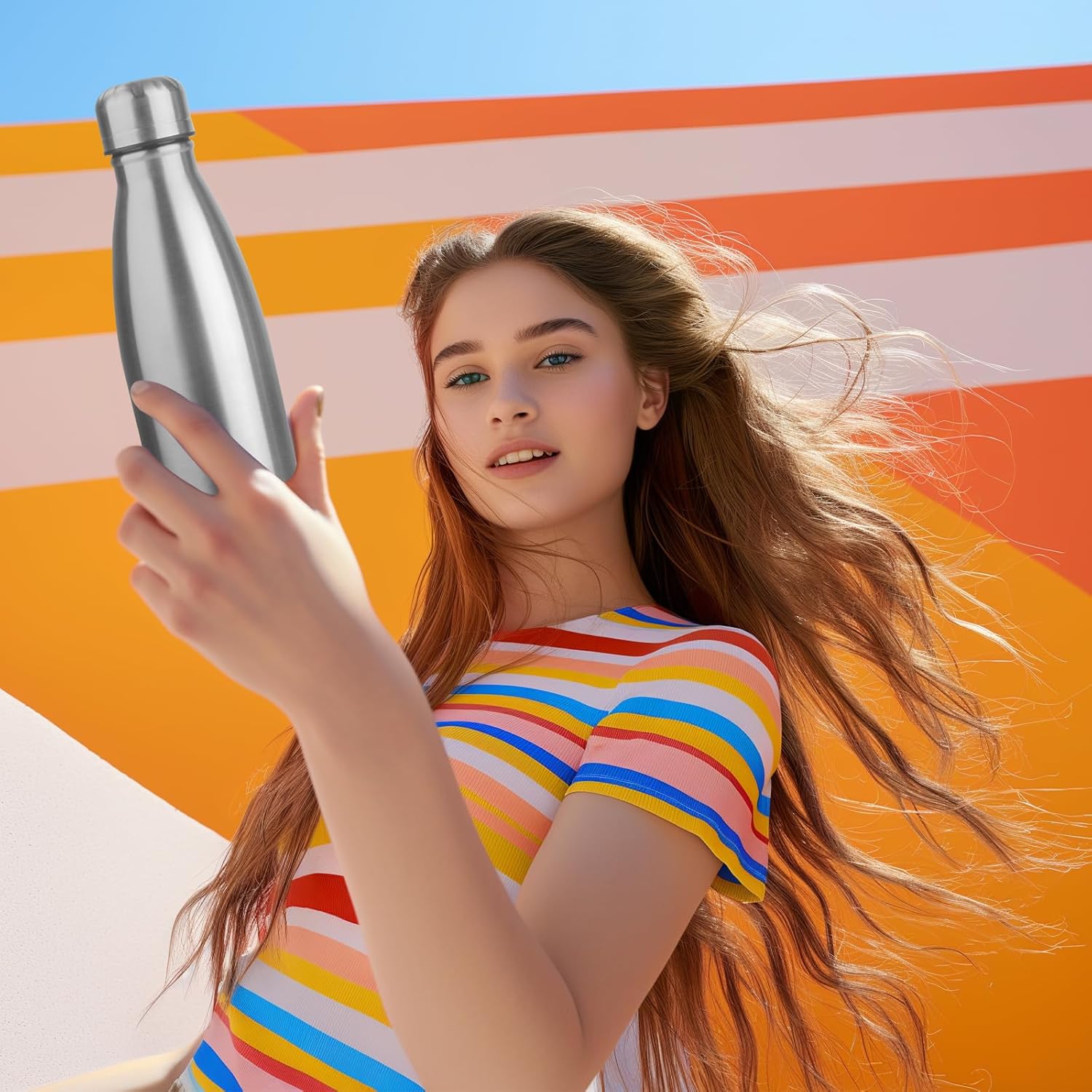 OWS 17oz Insulated Water Bottles Bulk 1/2/4 Pack, Metal Sports Water Bottles, Double Wall Vacuum BPA-Free Flask for School, Sports(silver 2pcs) - Image 6