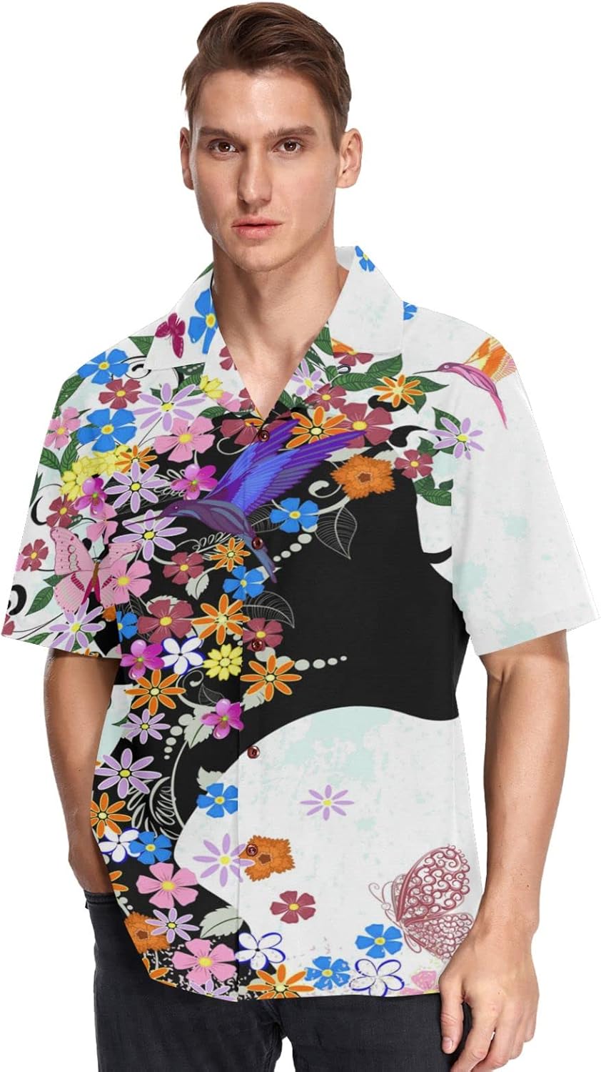 Camicia da uomo in tessuto con stampa floreale