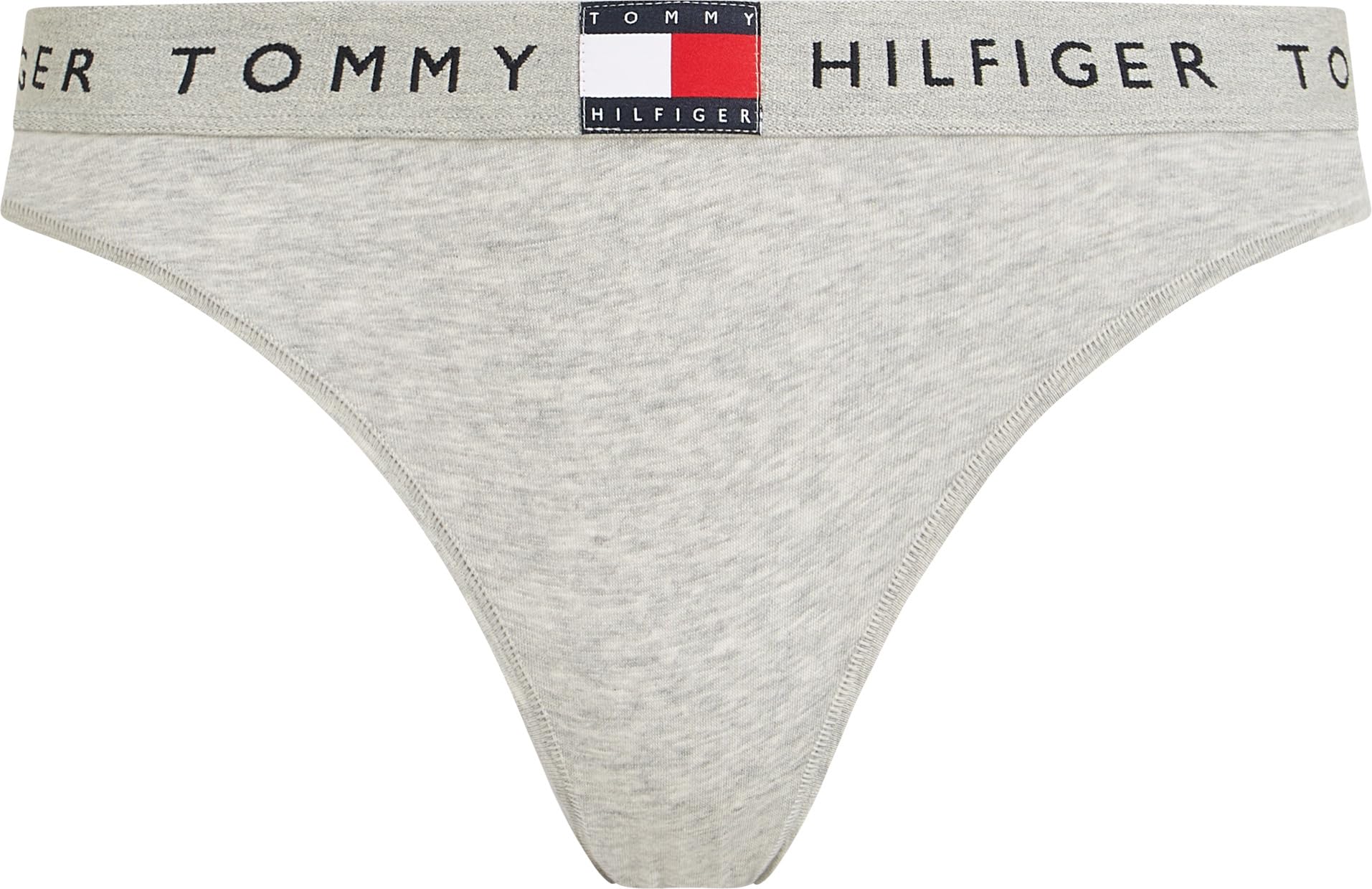 Tommy Hilfiger Women's Classic Bikini Briefs with Logo Waistband, Grey (Light Grey Heather), XS