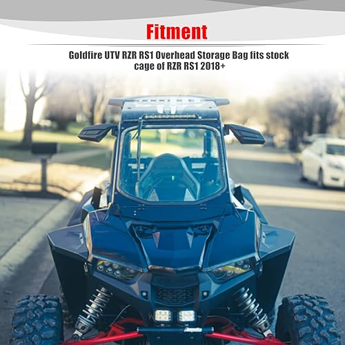 Miniatura 4 de Goldfire RZR Bolsa de techo UTV, bolsa central de almacenamiento de techo de gran capacidad, bolsa de equipo impermeable para accesorios de