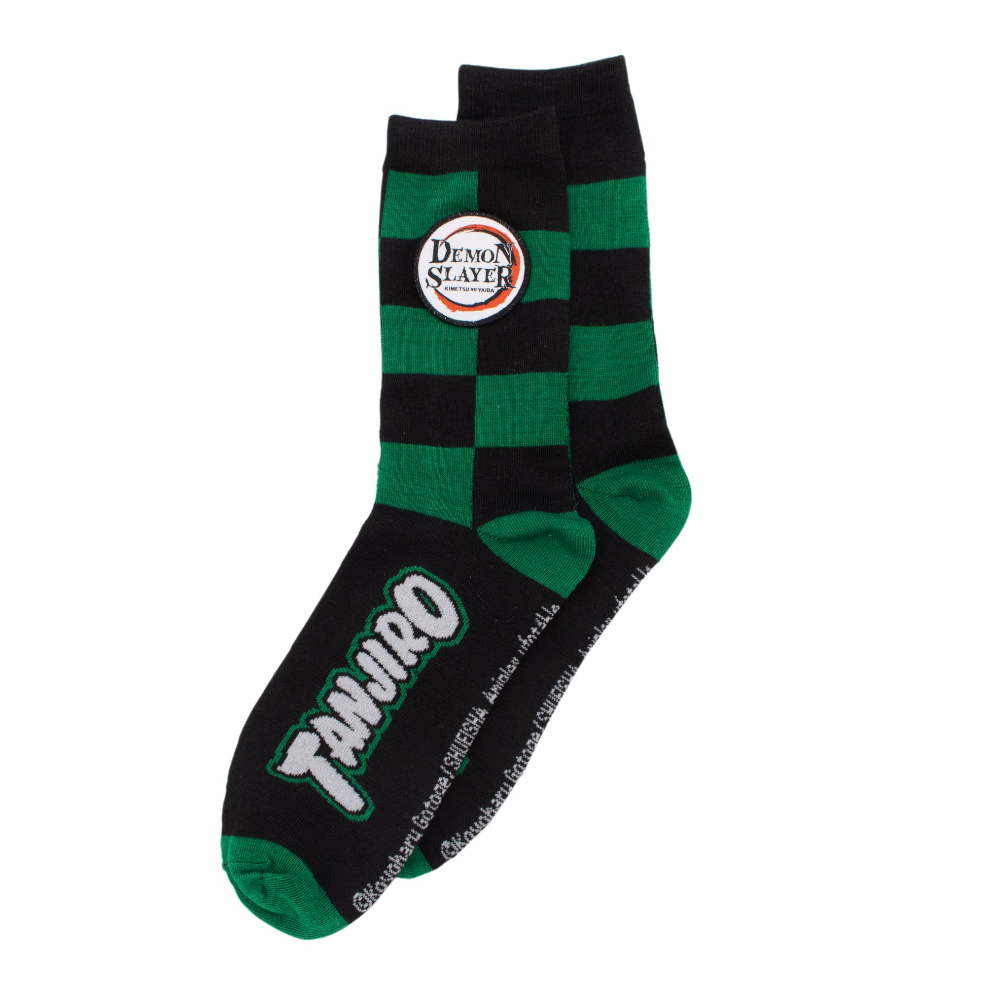 Tanjiro Character Pattern Anime Crew Socks, Green, (D4H040AACF)