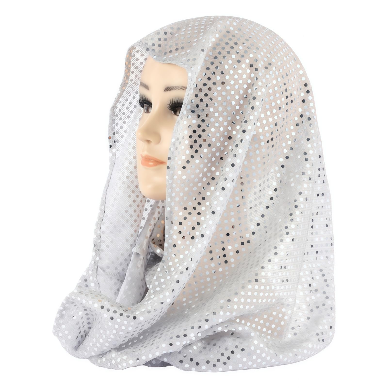 Sequin Unisex Rave Hood, Stretchy Sparkly Bandana Head Scarf Veil Cap Nightclub Headwrap Headpiece Turban Caps Hair Accessories for Women Girls Halloween & Concerts Festival Outfit Costume Accessory - Image 2