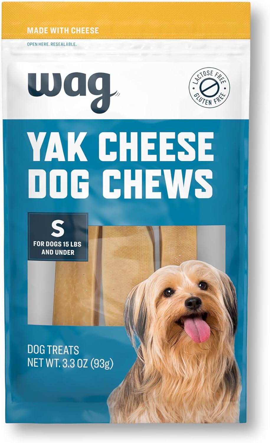 Amazon Model – Wag Yak Cheese Himalayan Canine Chews, Canine Treats for Small Dimension Canine, All Pure, Excessive Protein for Aggressive Chewers, 15lbs and Smaller, 3 Depend, 3.3 oz