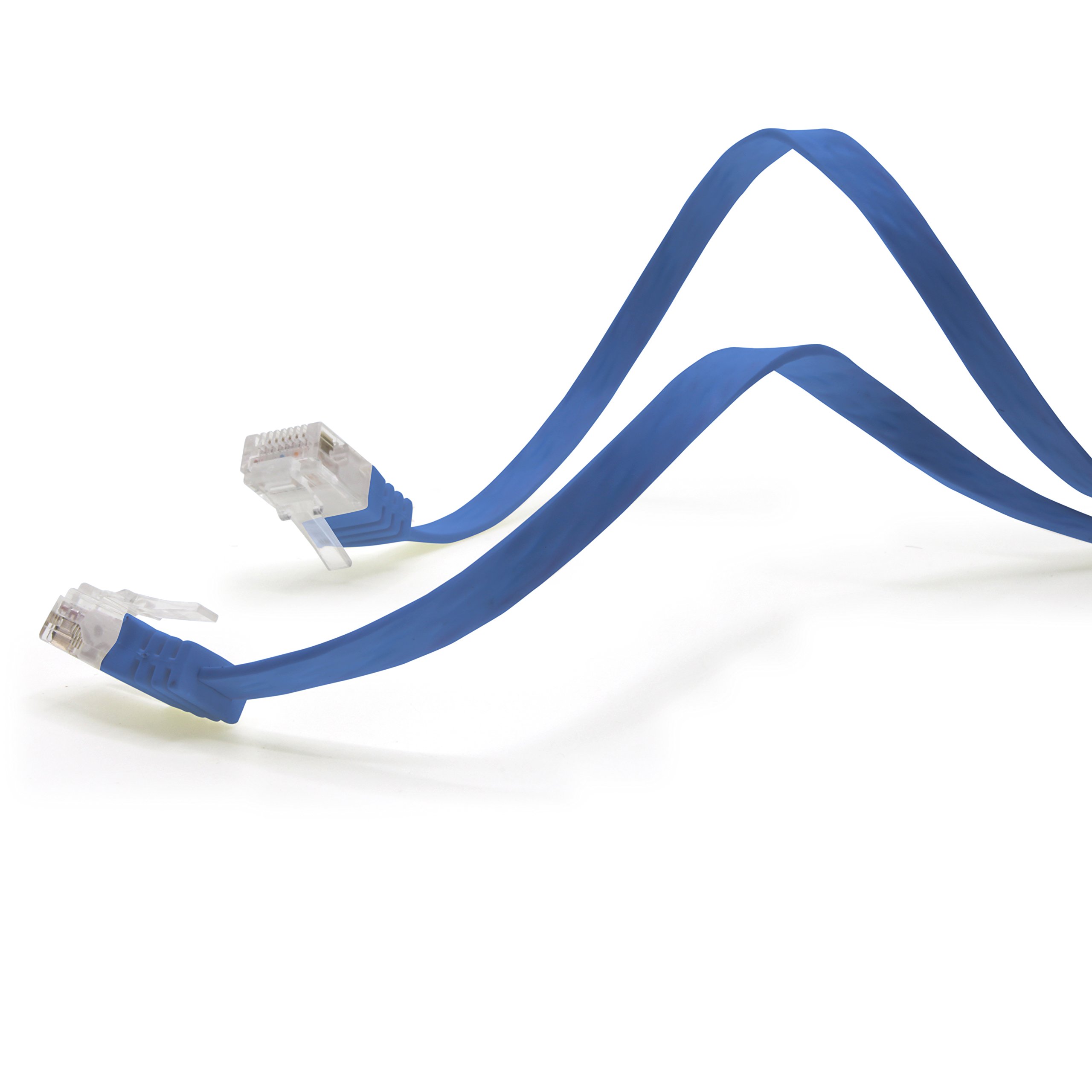 1aTTack.de 1m - Blau - 10 Stück - Cat.6 Flaches Netzwerkkabel Cat6 Flachkabel Ultra Flach Cat.6 Patchkabel 1000 Mbit/s Gigabit LAN (RJ45) Flach Slim Micro - 5