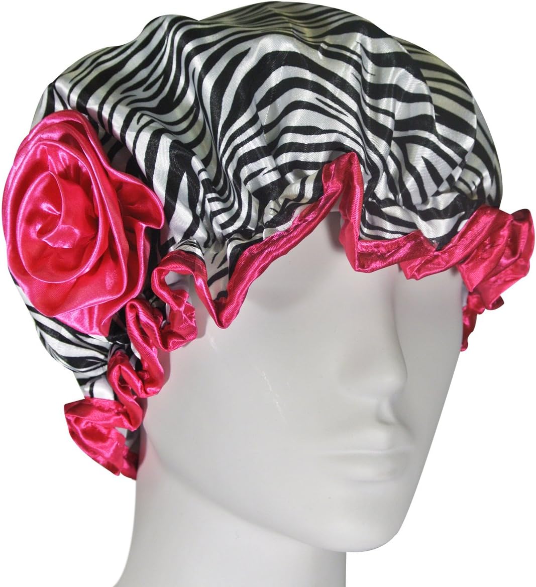 Kella Milla Stylish Satin Shower Cap - Zebra