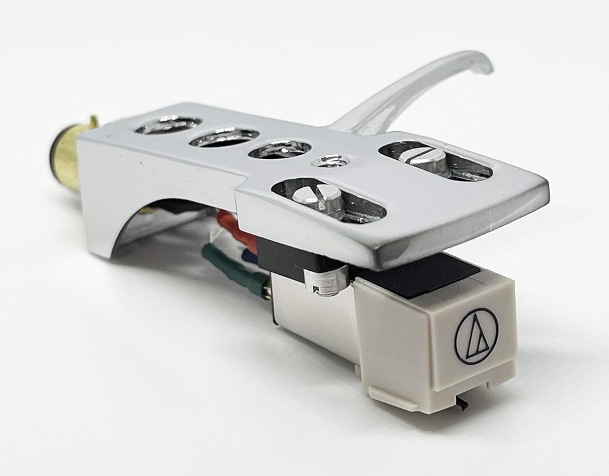 Cartridge, conical Stylus, needle with mounting bolts and Chrome Headshell for Pioneer PL550, PL10, PL510, PL71, PL400, PL100, PL115D, PL120, PL300, PL514X, SPL100, PL112D