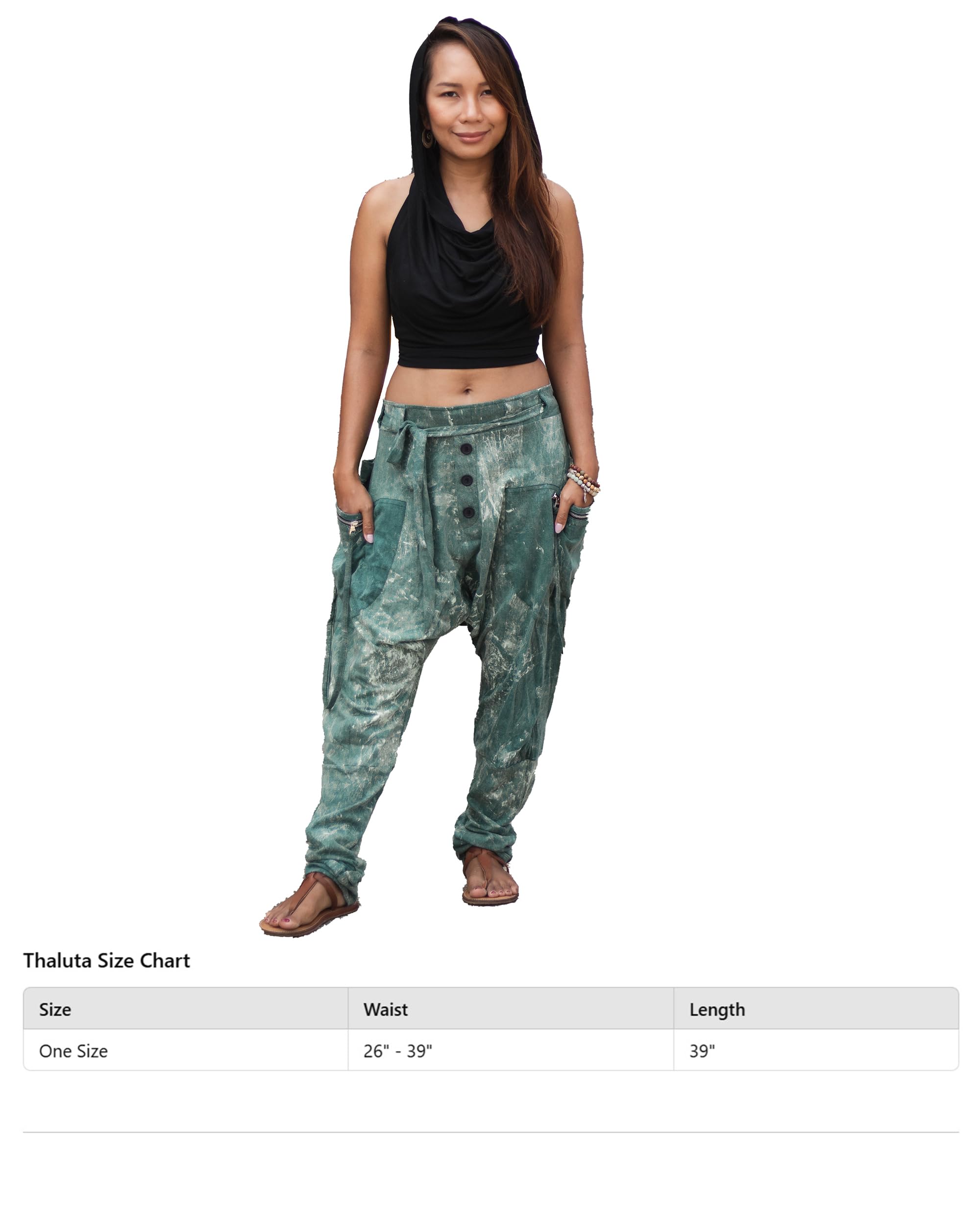 Thaluta - Pantaloni da yoga da donna, larghi, stile harem, con tasche, stile casual, Boho