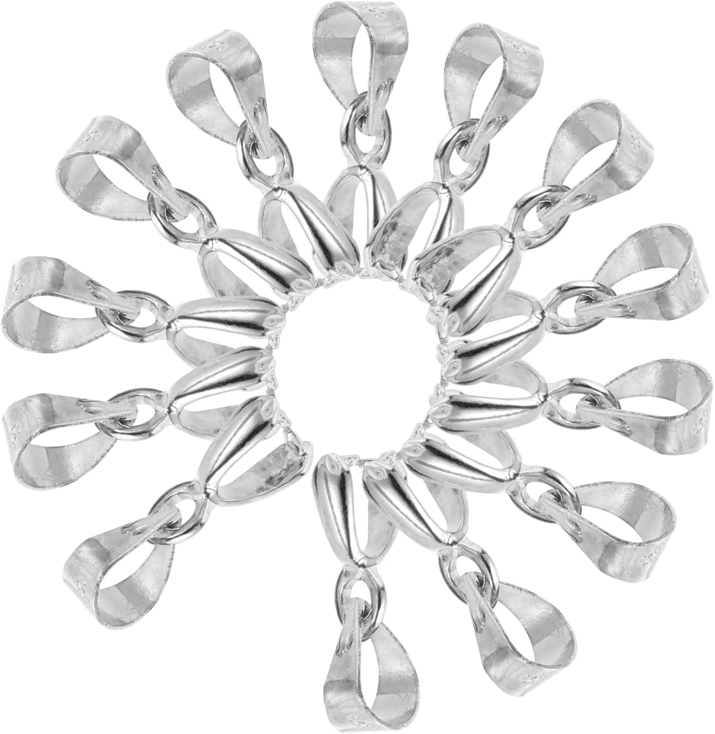 TEHAUX 400pcs Charm Pinch Bails Necklace Clasp Connectors for Jewelry Making Versatile Pendant Fasteners for Necklaces Bracelets and Keychains Easy to Use