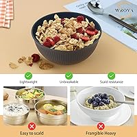 Vista 30 de Wrova Wheat Straw Bowl Sets of 8,Unbreakable Cereal Bowl 26 OZ,Microwave and Dishwasher Safe Bowls,Bowl Sets suitable for Cereal,Salad,Snack and