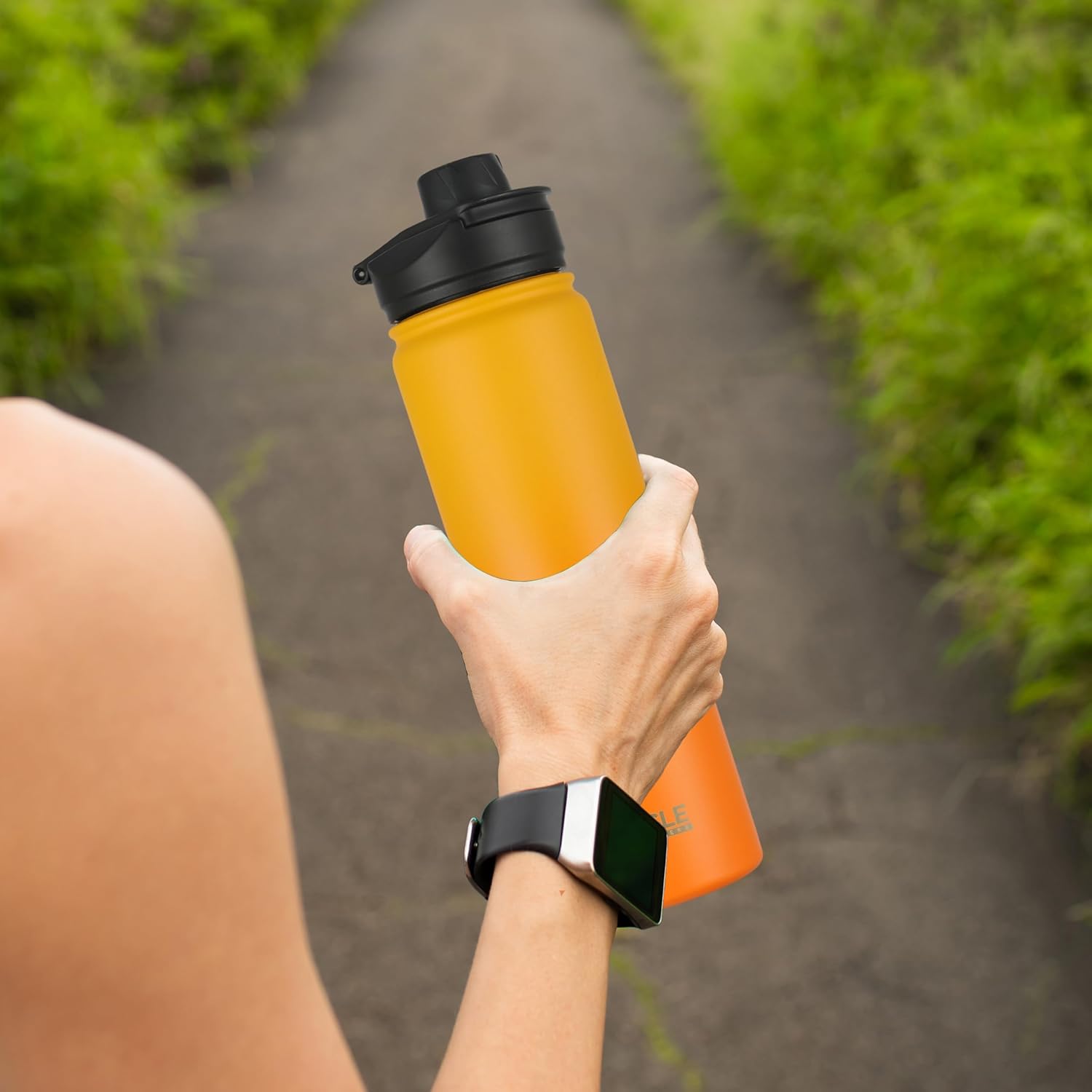 HASLE OUTFITTERS Insulated Water Bottle 22 oz Double Wall Stainless Steel Water Bottle Wide Mouth with Straw Lid & Spout Lid Keeps Cold or Hot(Yellow Orange Gradient,1) - Image 7