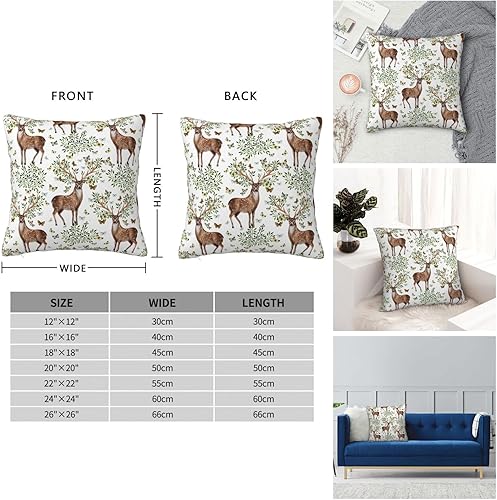 Miniatura 5 de YIPOCH Fundas de almohada de ciervo y mariposa de 22 x 22 pulgadas, fundas de cojín decorativas para sofá, fundas para cojines de sala, bonitas