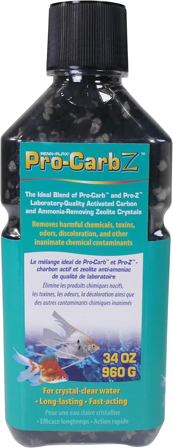 Penn-Plax Pro-Carb Z Contains Activated Carbon and Zeolite for Crystal Clear, Healthy Aquarium Water, 34 Ounce, Model:PBZC2M