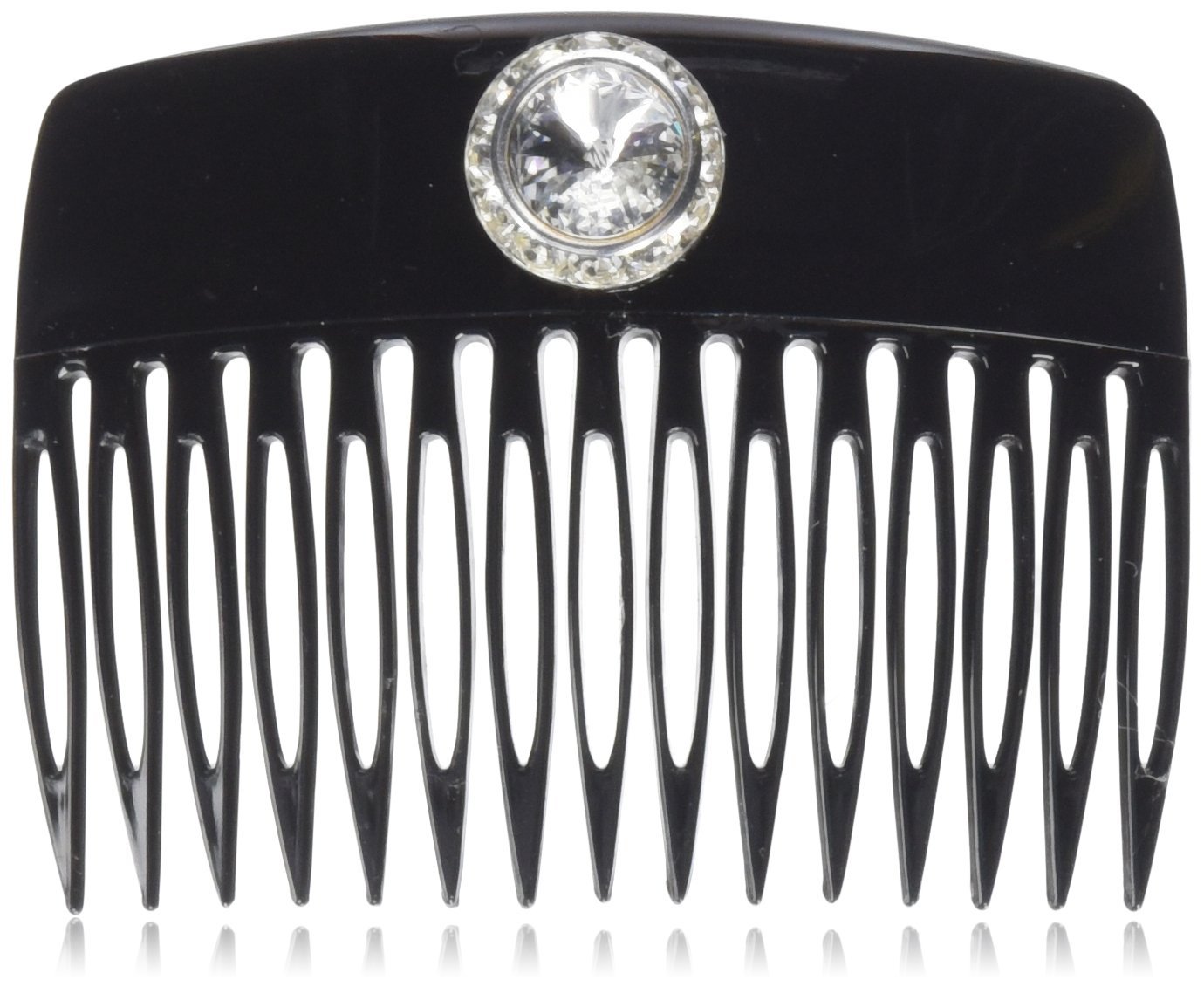 Caravan 0.5 oz Celluloid Acetate Comb with Rivoli Encased Swarovski Crystal Rhine Stone
