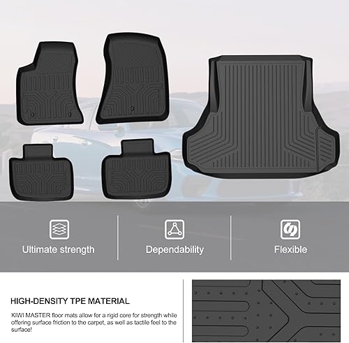 Miniatura 6 de KIWI MASTER Alfombrillas y forro de carga compatibles con Dodge Charger RWDChrysler 300 RWD 2011-2023 para todo tipo de clima, revestimientos