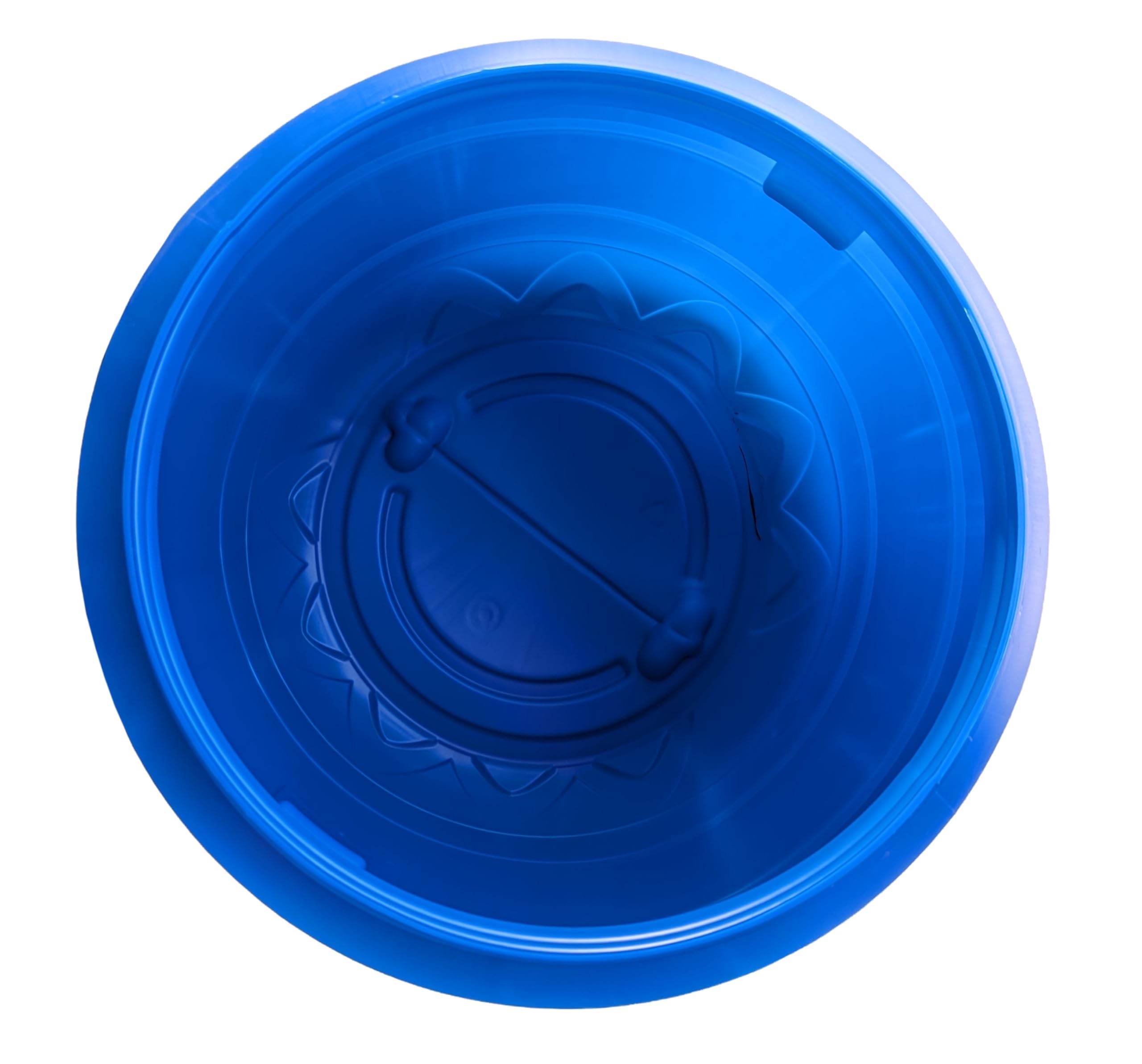 plasteo® Fût à col large de 150 litres avec couvercle à visser - En plastique universel - Convient à un usage alimentaire - Avec poignées stables - Bleu