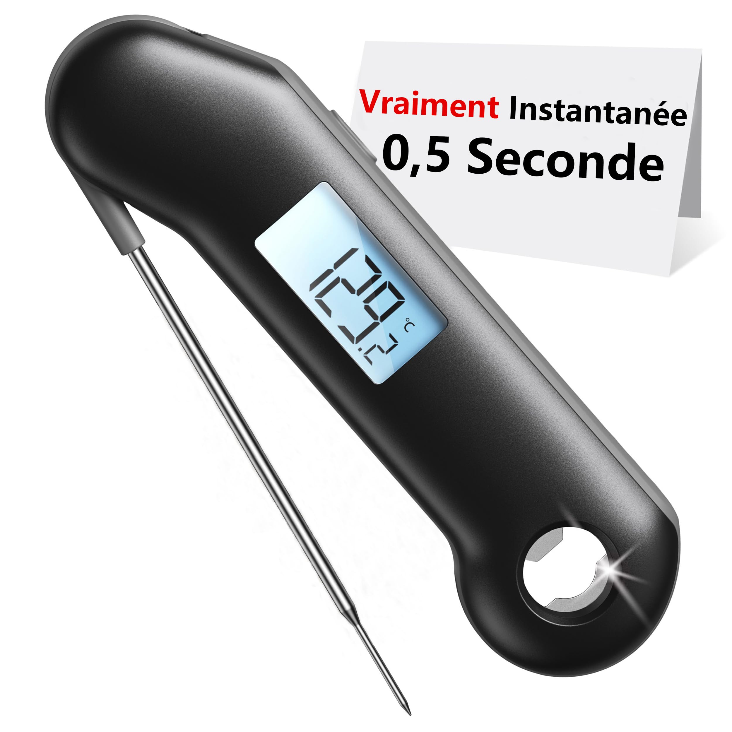 ThermoMaven F1 Turbo Thermomètre de Cuisine Numérique, 0,5s Lecture Instantanée, Précision ±0,3°C, Étanche IP67