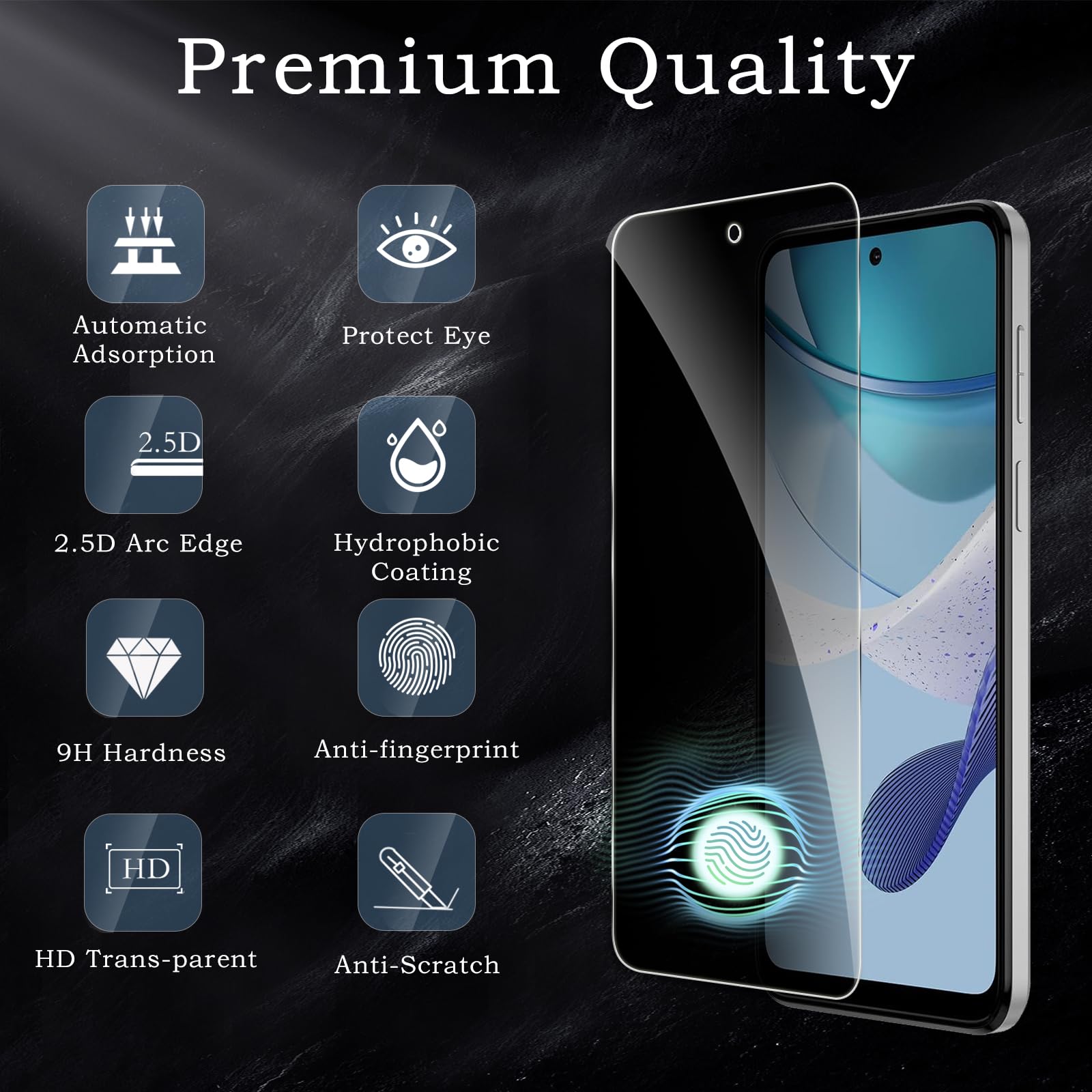 Pellicola protettiva per la privacy per Motorola Moto G 5G 2023, accessori in vetro temperato infrangibile, pellicola in vetro temperato anti spia, compatibile con custodie, ultra resistente, durezza