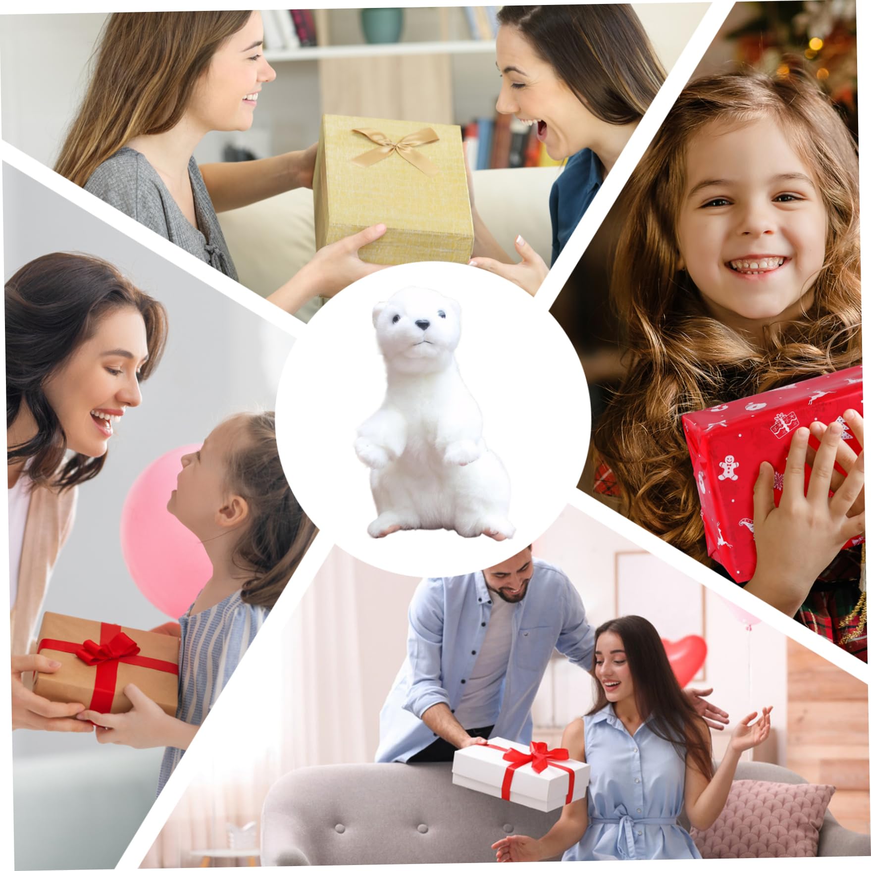Furetto Peluche, Furetto Peluche, Realistico 8, 6 Pollici Bianco Simpatici Animali, Decorazione Tigre Giocattolo per Bambini Adulti Compleanno e Capodanno