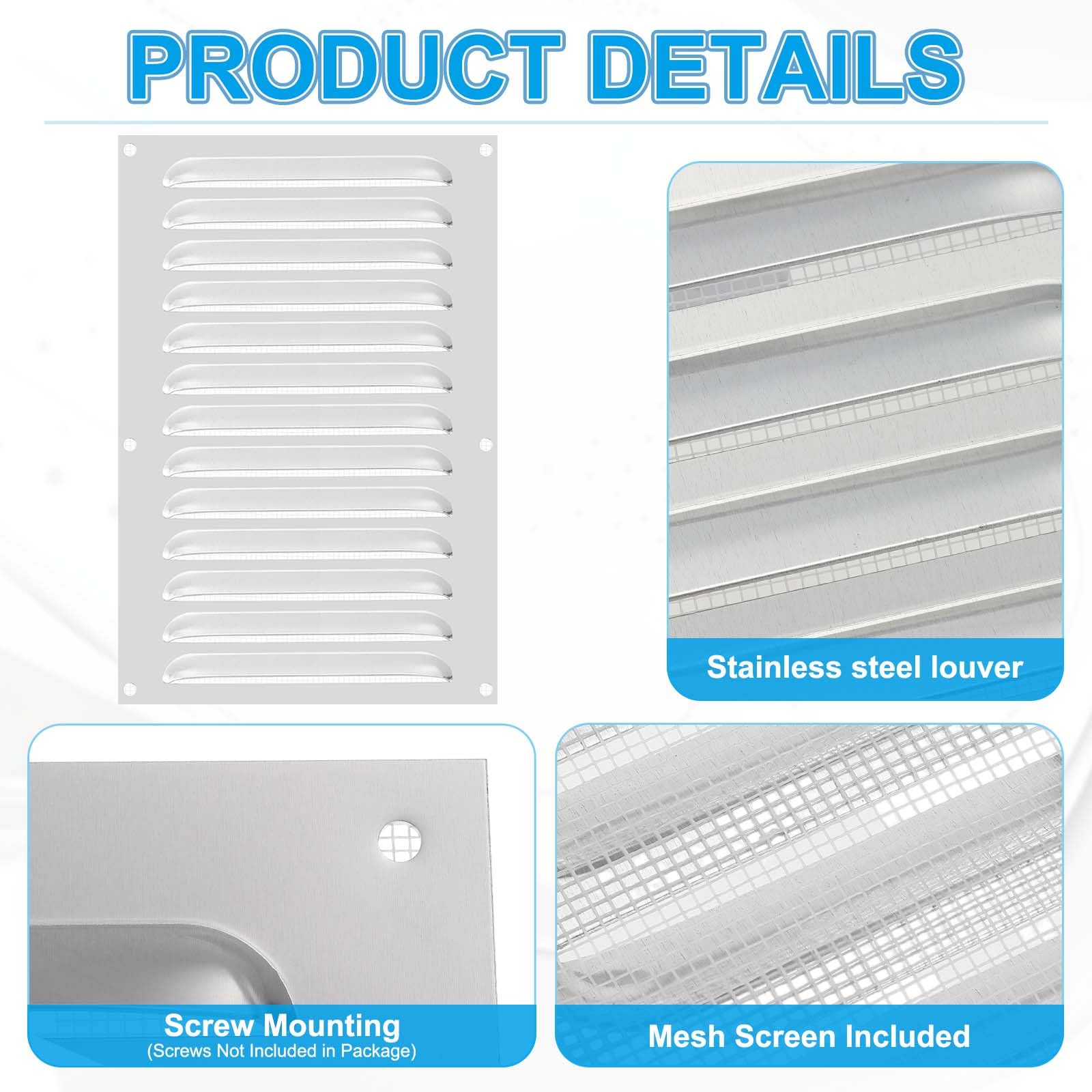 PATIKIL 12x8 Inch Aluminum Vent Cover - Image 3