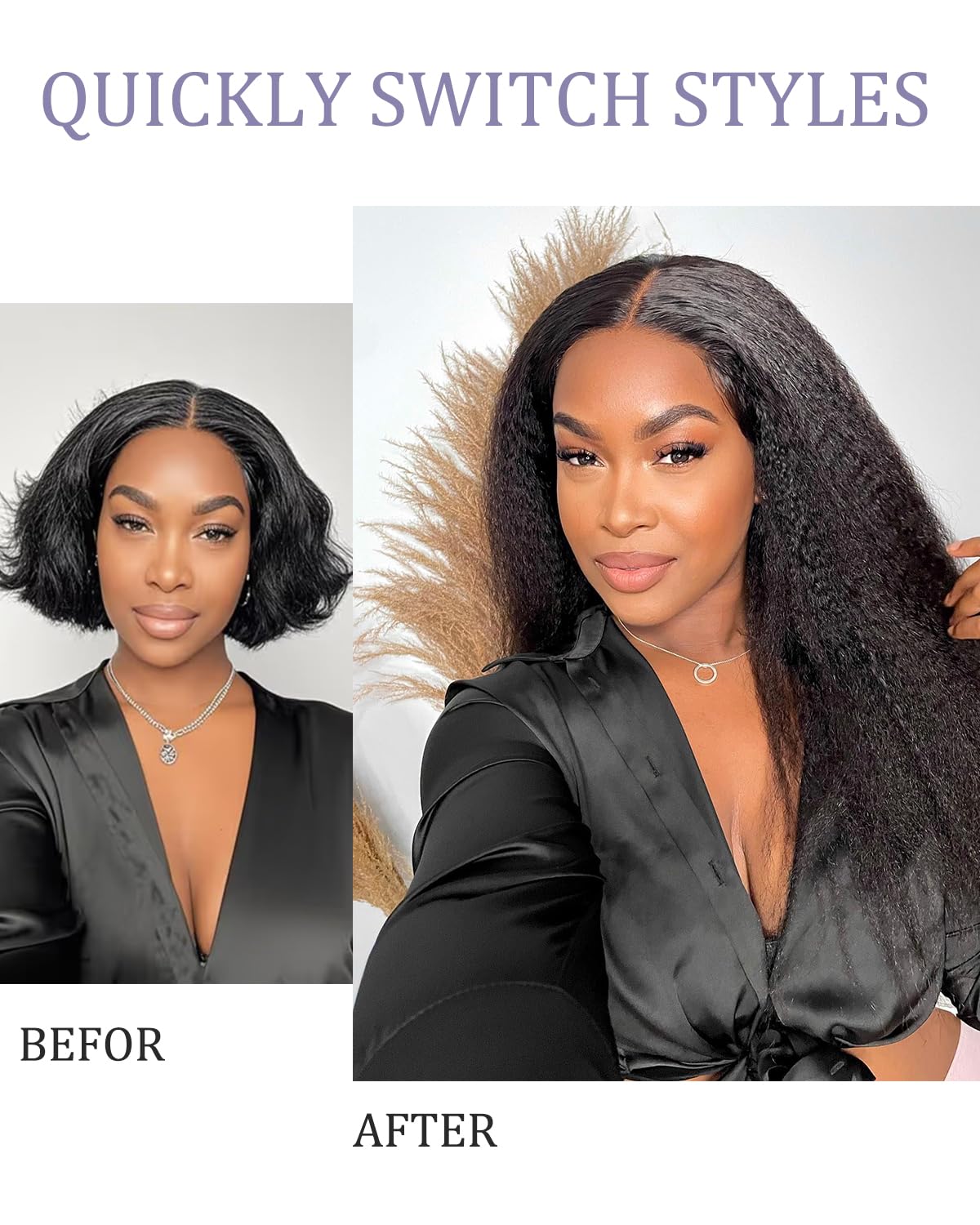 v part wigs human hair textured close-up 220% density