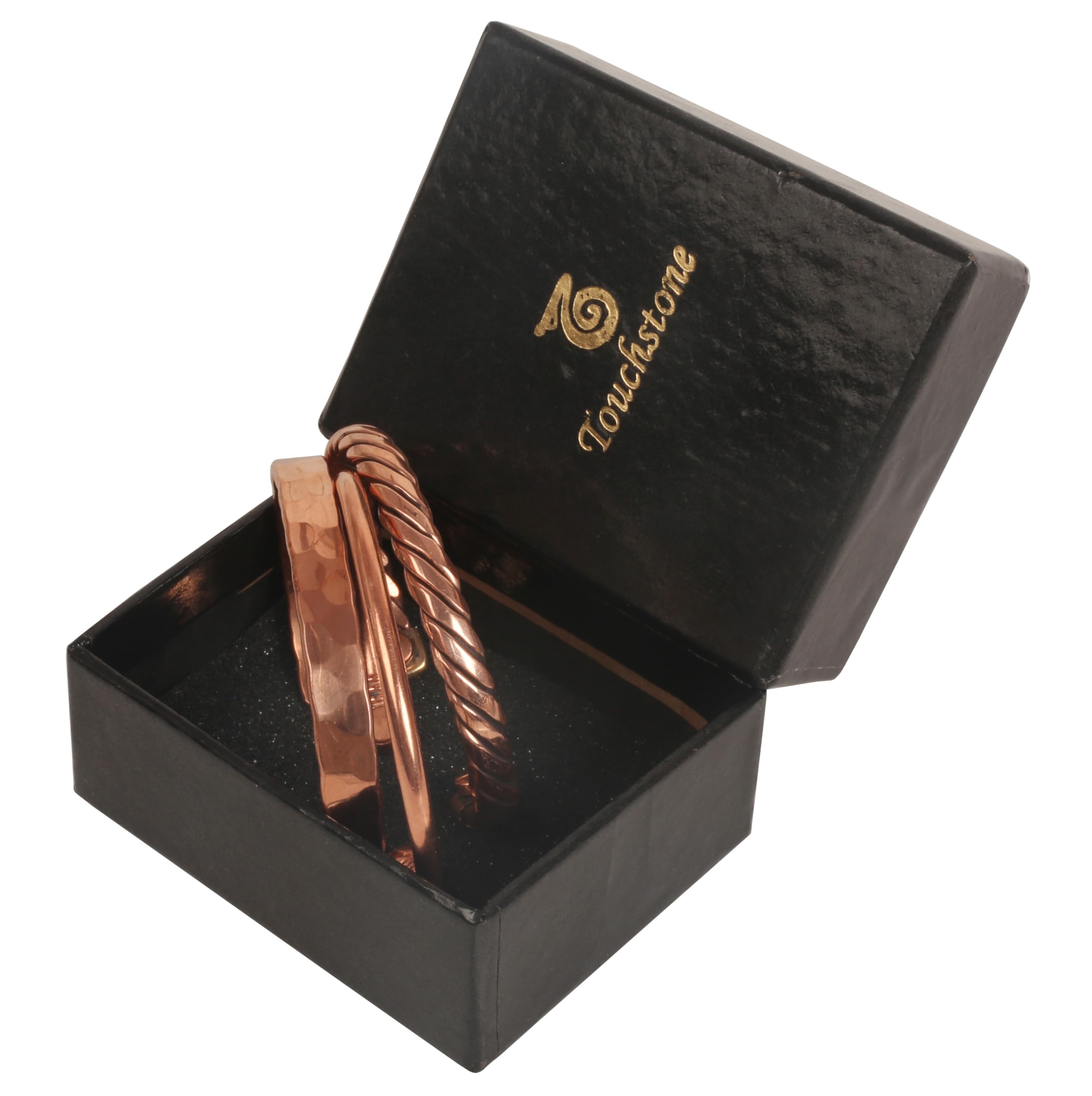 Touchstone Bracelets en cuivre | Cadeau pour homme et femme | Bijoux magnétiques 100 % pur et solide | Ensemble de bracelets faits à la main | Bracelets tibétains en corde tressée., flexible, Cuivre