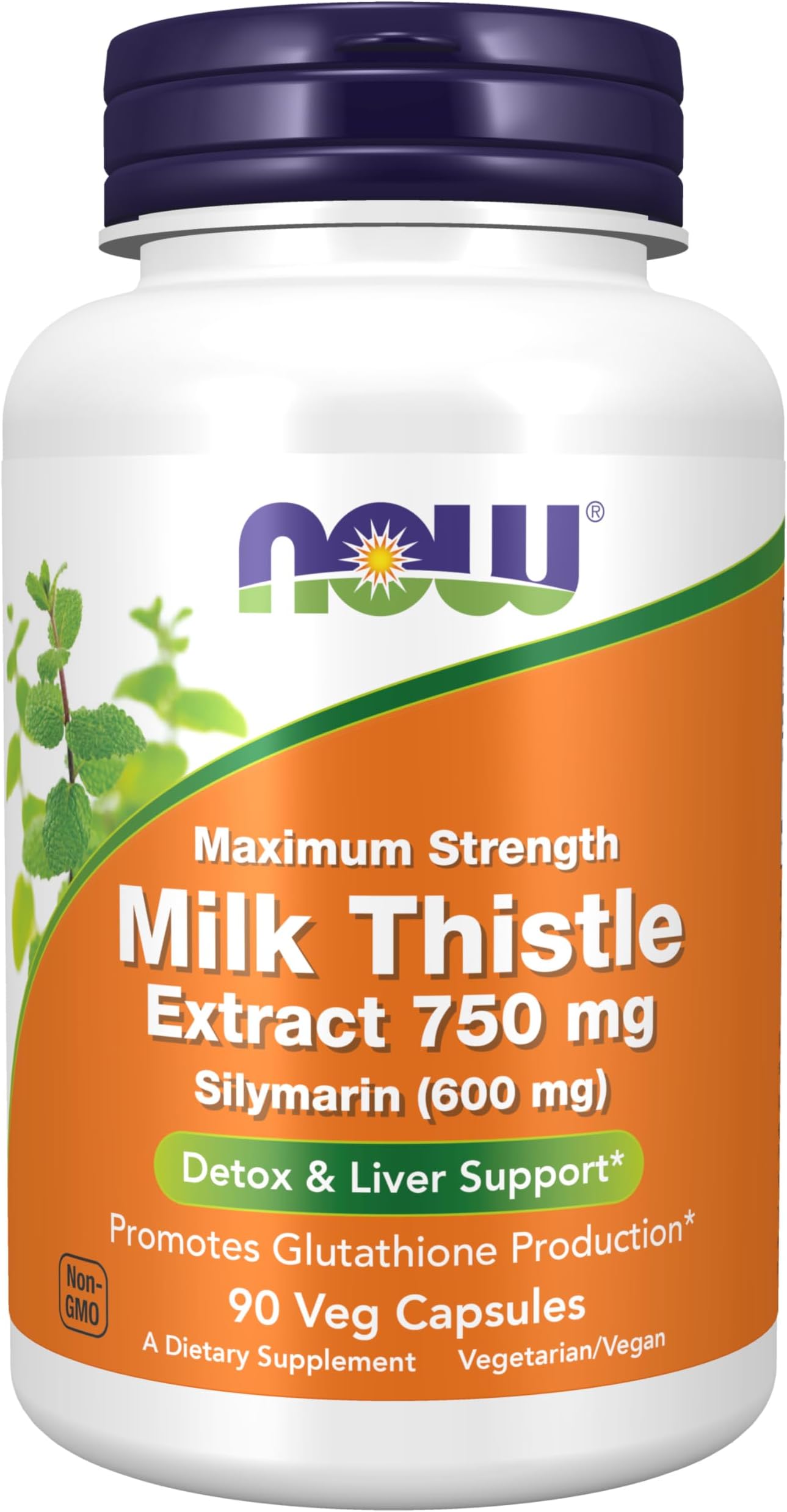 Milk Thistle Extract 750 mg Silymarin (600 mg), Maximum Strength - 90 Veg Capsules