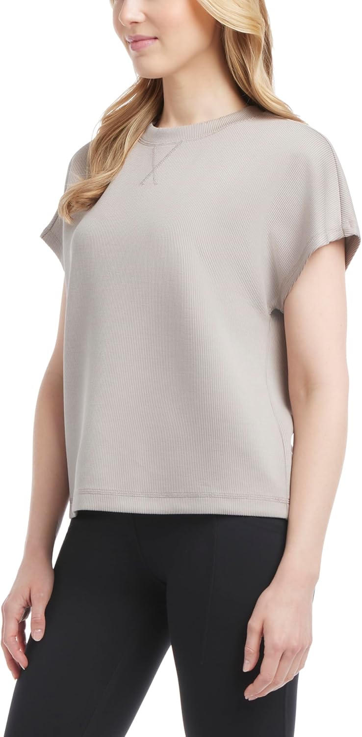 Danskin Womens Short Sleeve Crew Neck Luxe T-Shirt - Image 3