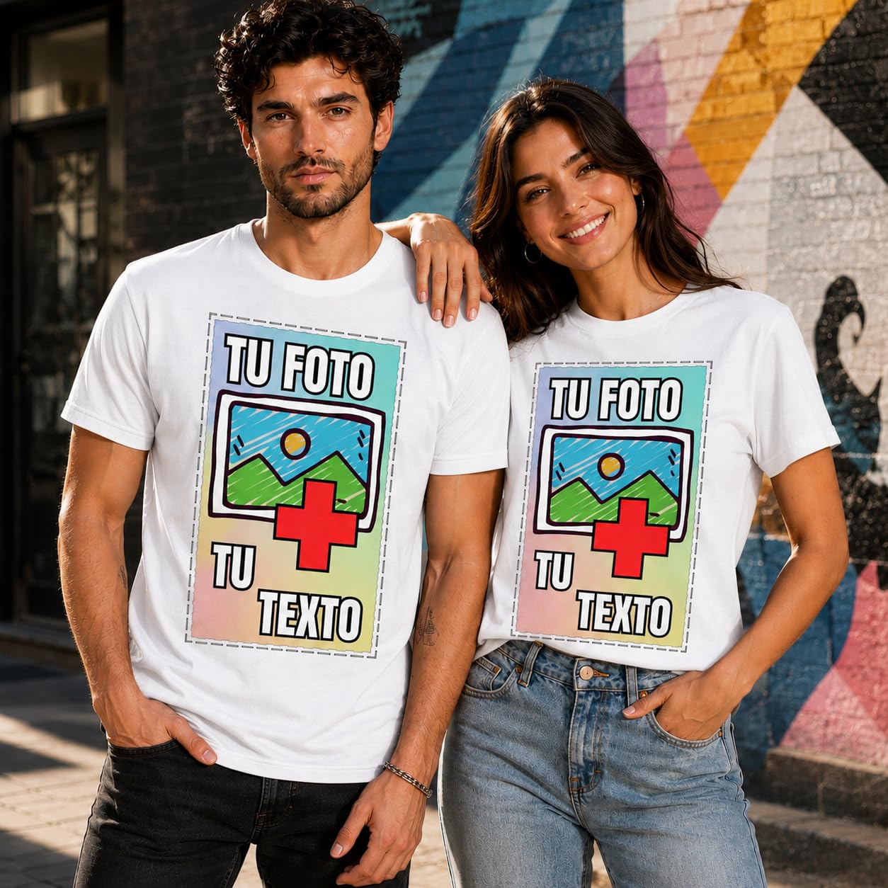 Camiseta Personalizada Hombre Mujer 100% Algodón Foto Texto Logo Envío 24h