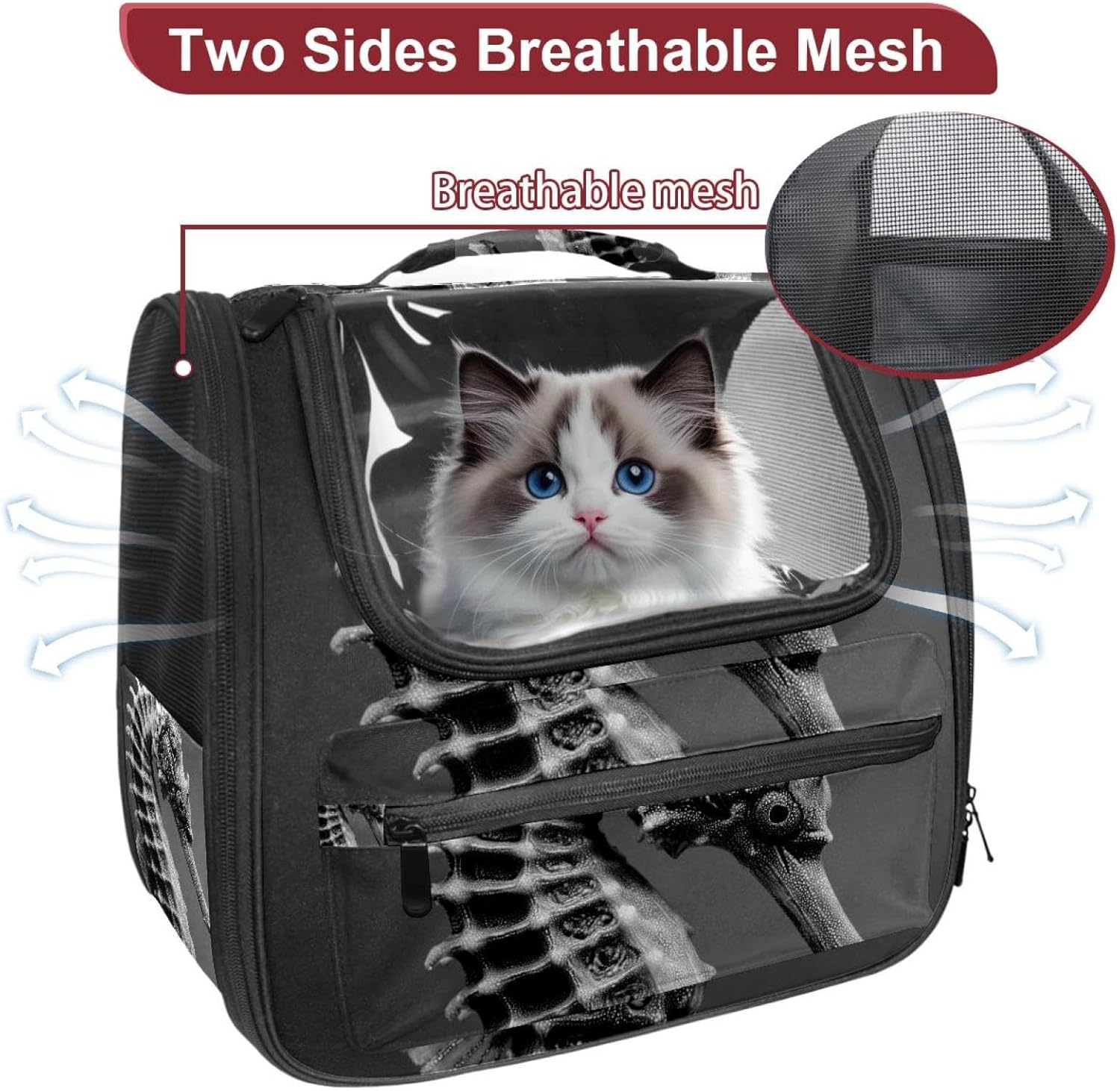 Airline Approved Soft Sided Pet Carrier, Seahorse (3) Pet Travel Bag for Cats & Dogs, Durable, Breathable Pet Travel Bag for Airplane, Car & Train