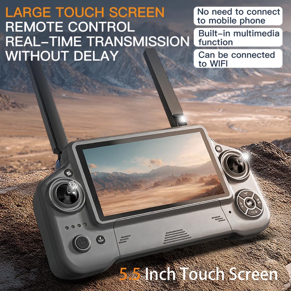 Drone con fotocamera 4K per Adulti, KF100MAX, Prevenzione Ostacoli a 360°, Stabilizzazione Gimbal a 3 Assi, Trasmissione Video a 6 km, Quadricottero Brushless Intelligente, 3 Batterie